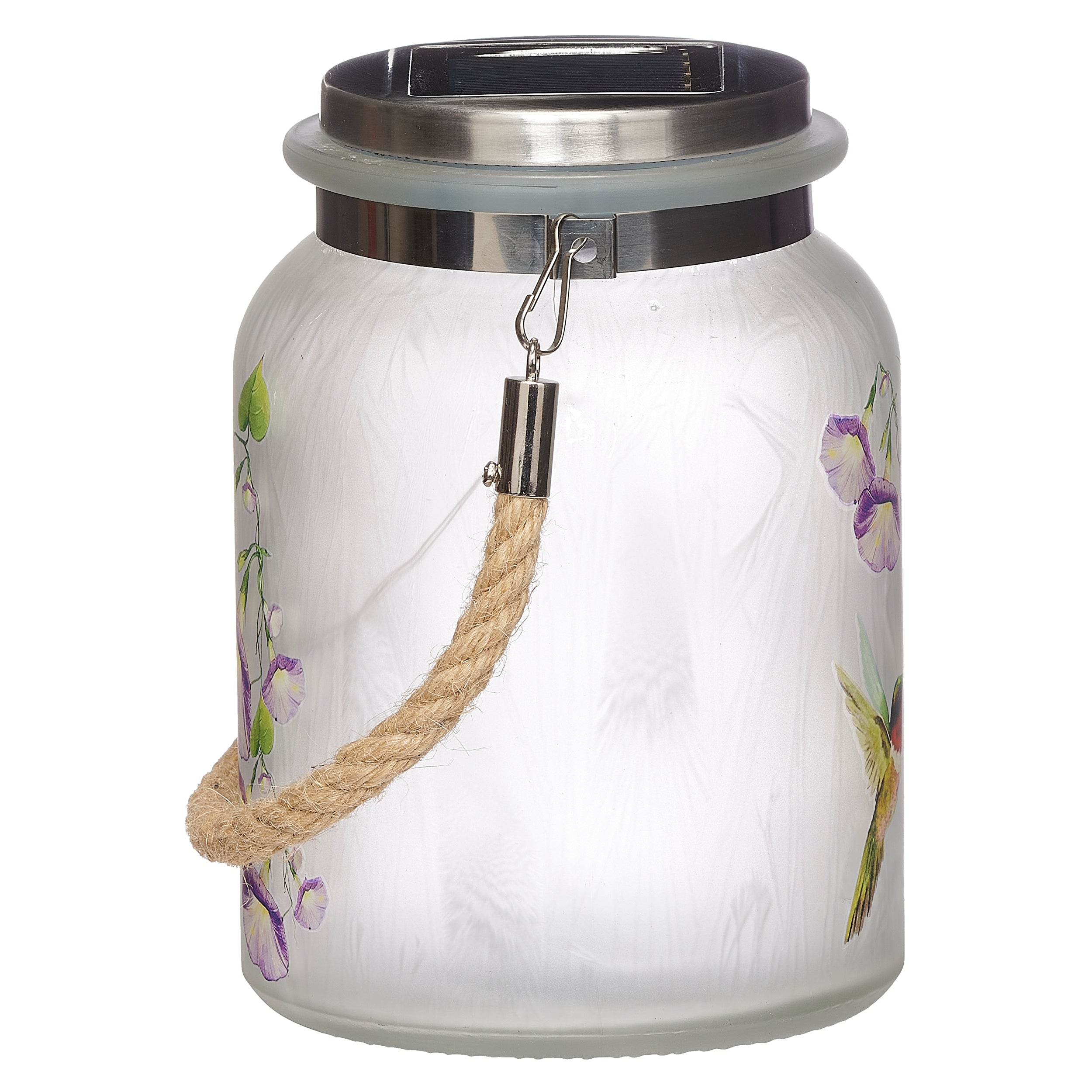 Solar-Powered Nature Jar Garden Light with Stake