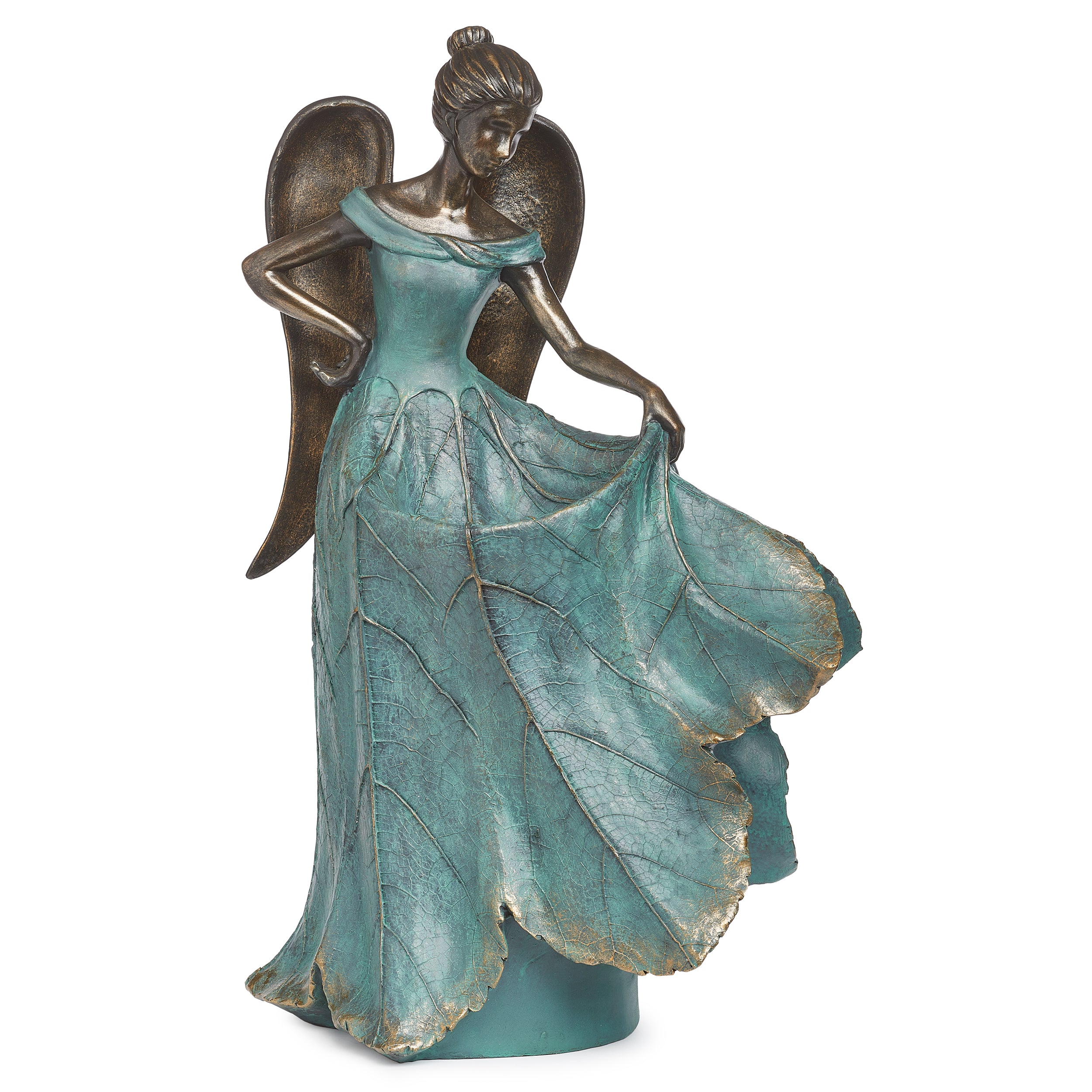 Graceful Angel with Leaf Dress Bird Feeder