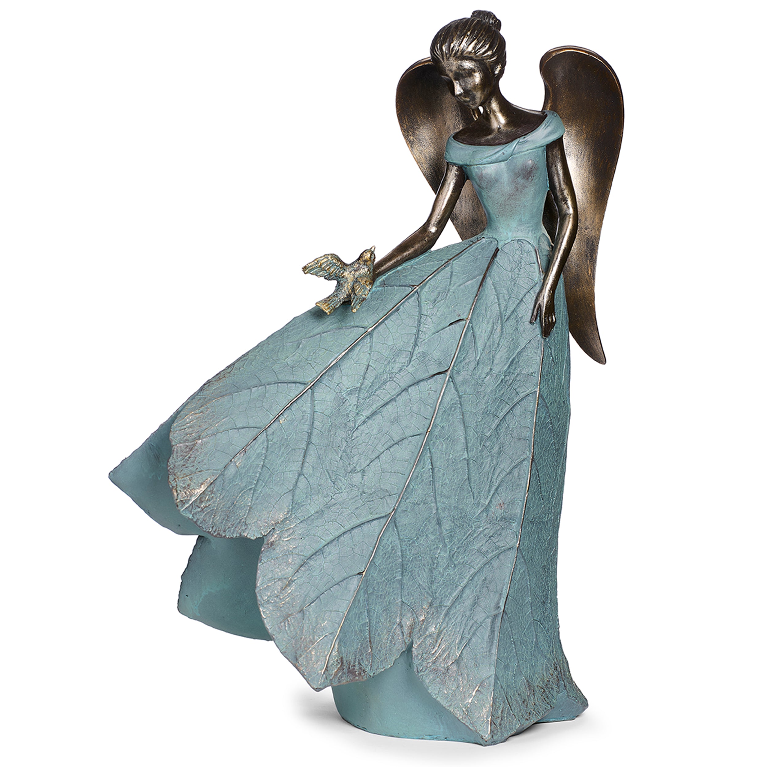 Angel with Bird Garden Statue