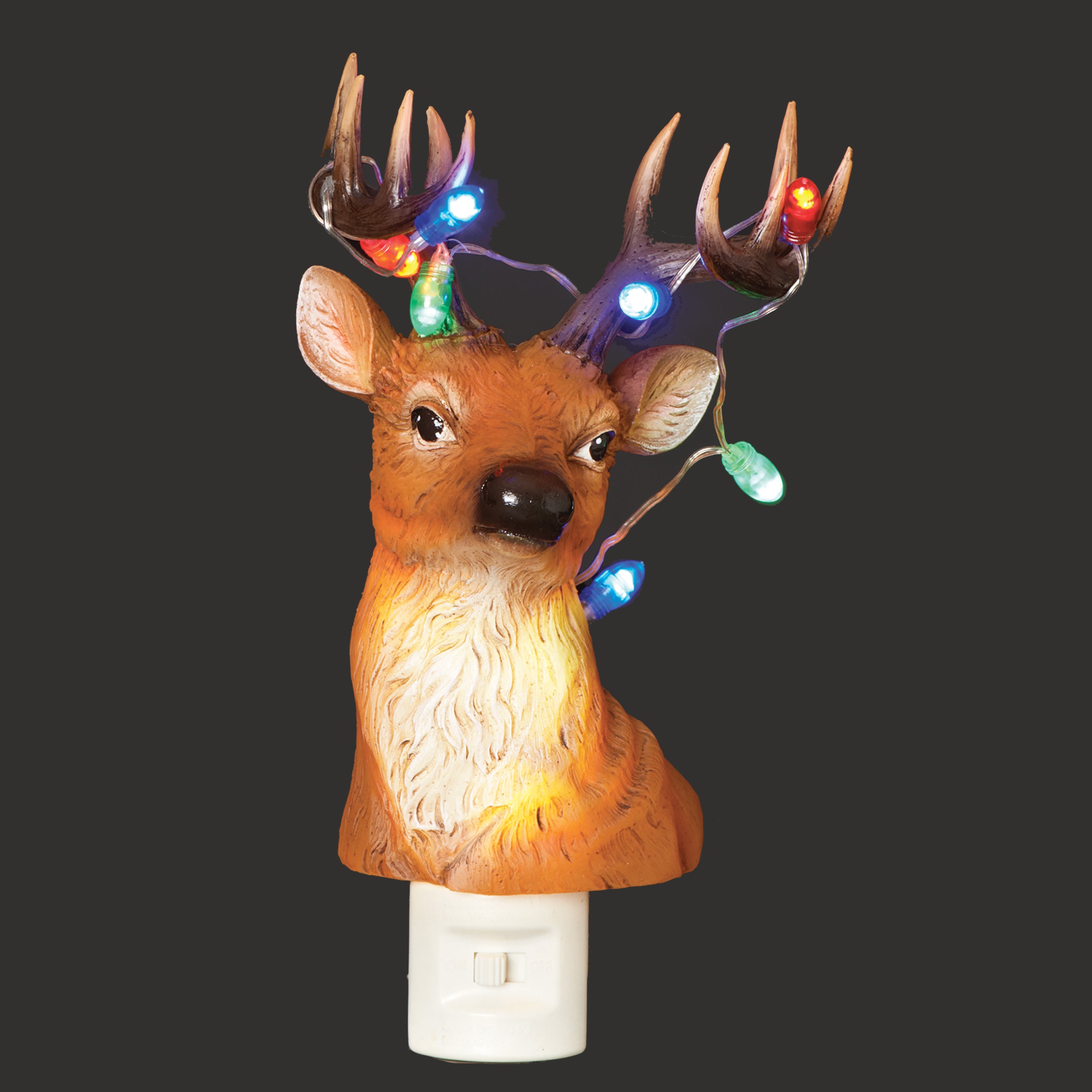 Roman Lights Reindeer with Blinking Antlers Night-Light