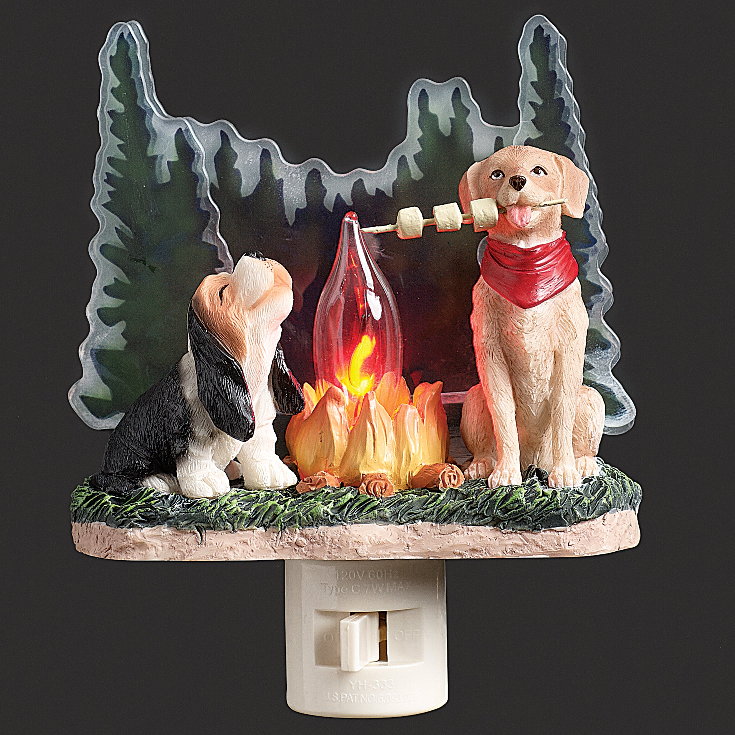 Roman Lights Camping Dogs Flickering Flame Night-Light