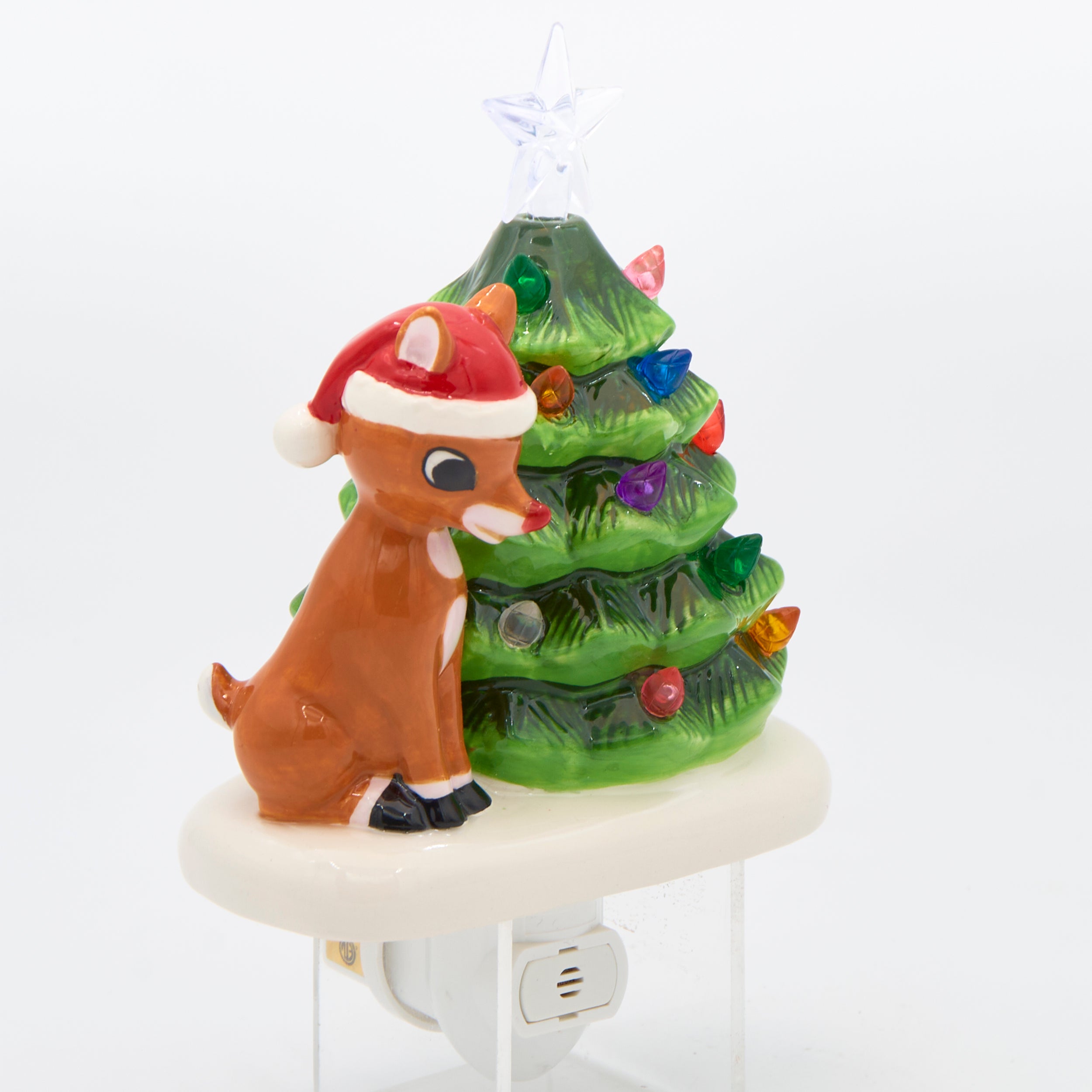 Rudolph with Vintage Christmas Tree Night-Light