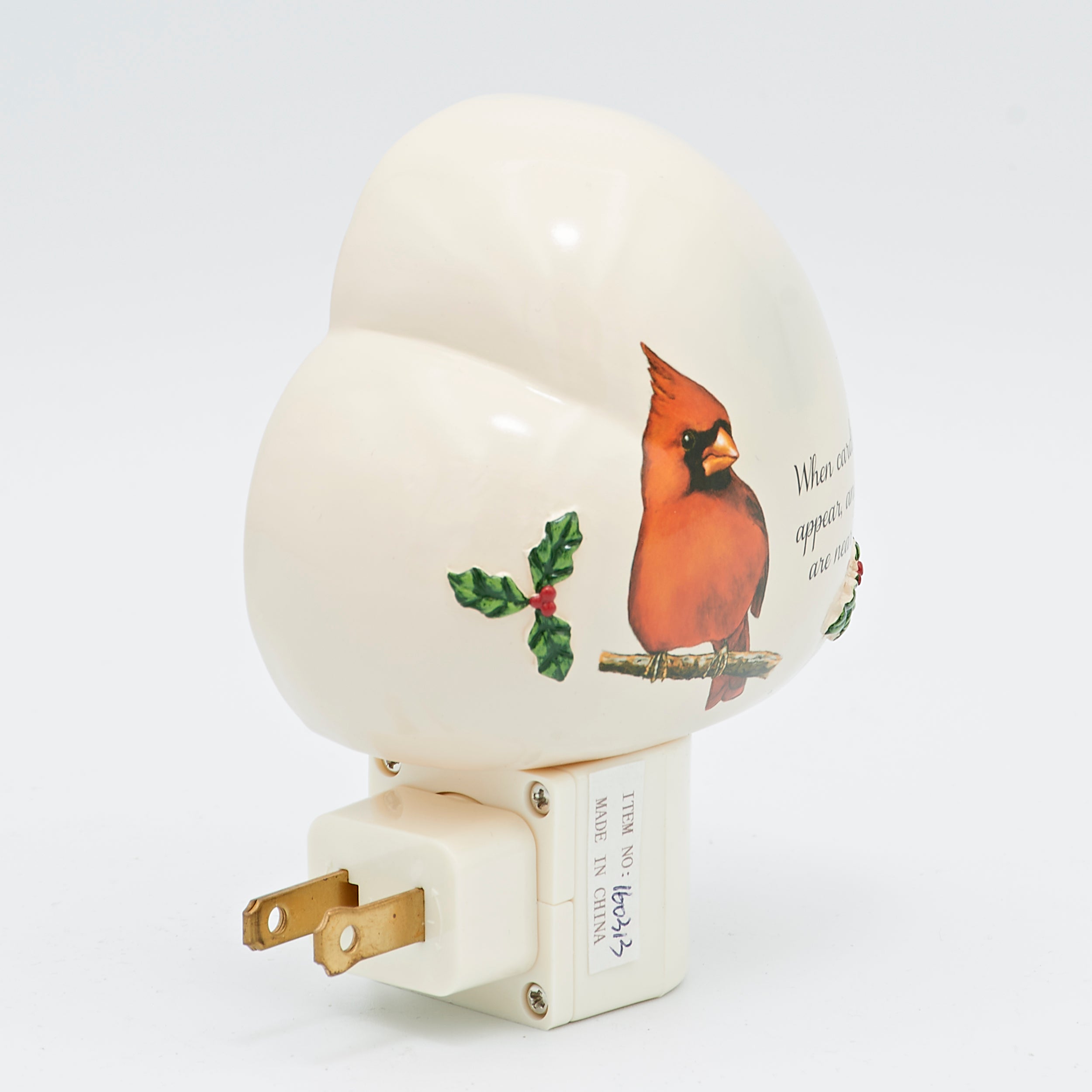 Roman Lights Cardinal on Heart with Hidden Angel Night-Light