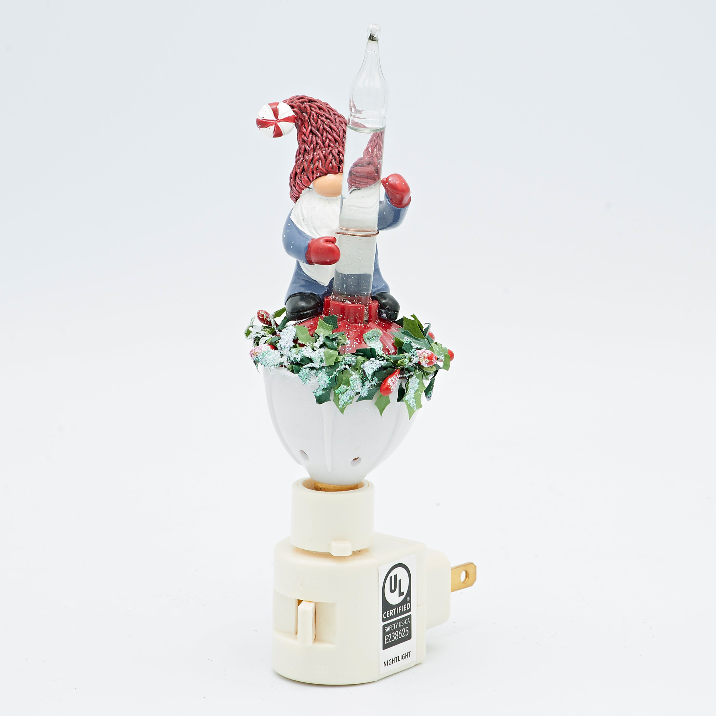 Roman Lights Holly Gnome Bubble Night-Light