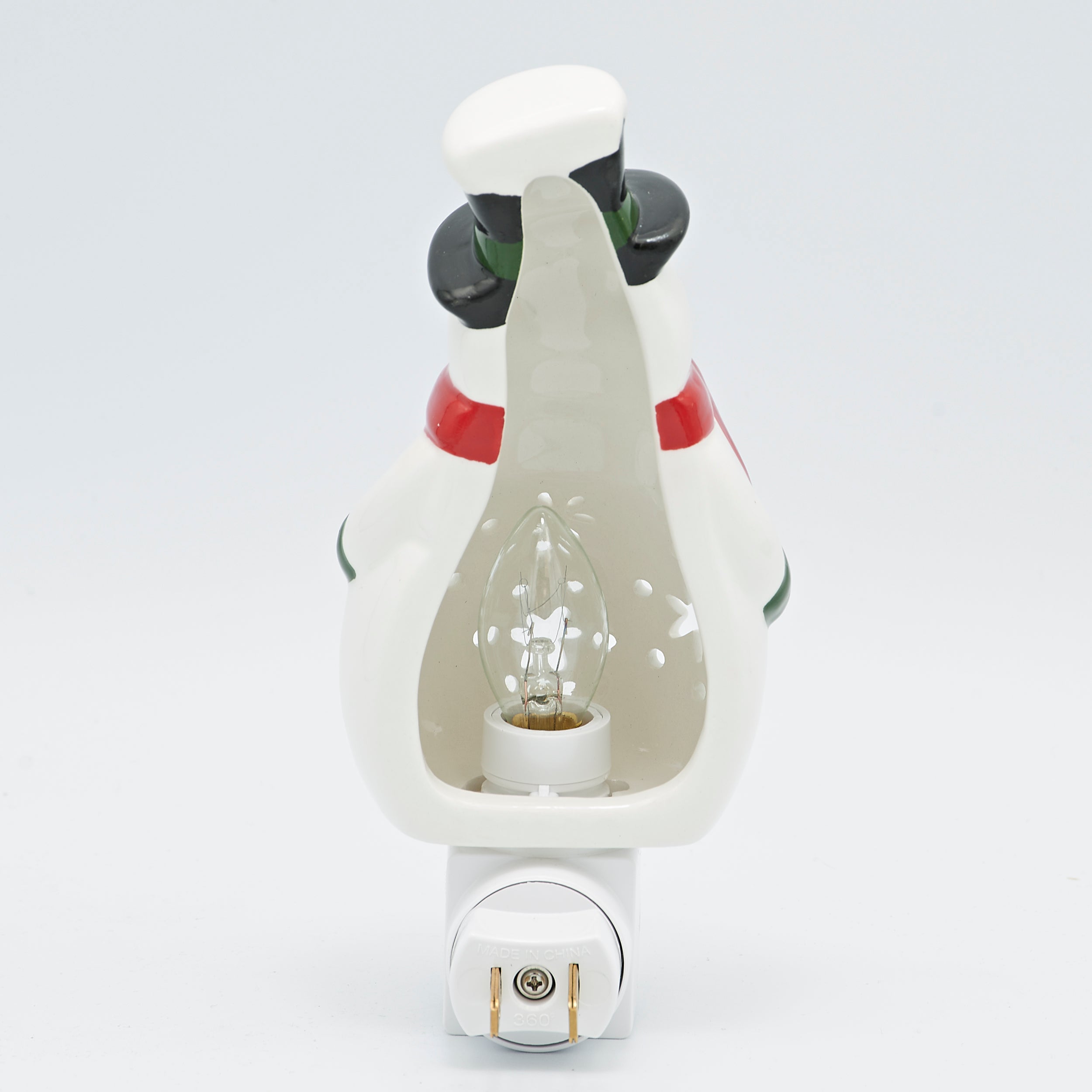 Roman Lights Cheerful Snowman with Snowflake Cutouts Night-Light