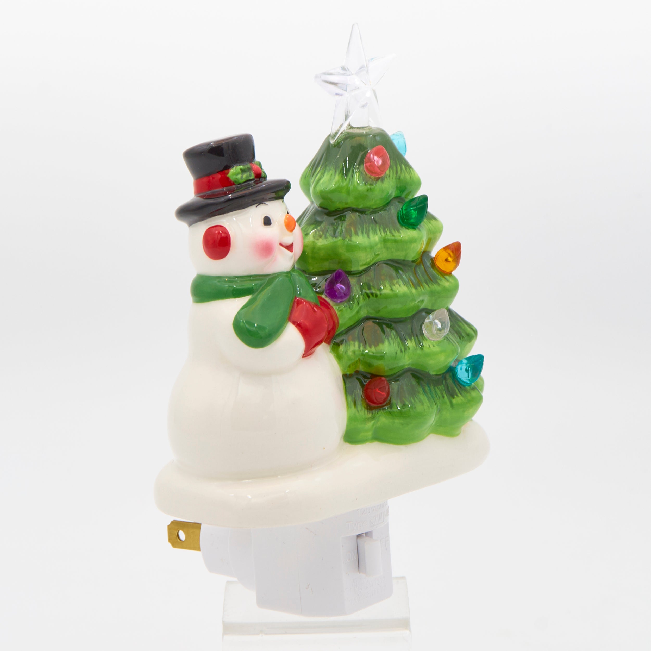 Roman Lights Snowman & Christmas Tree Night-Light