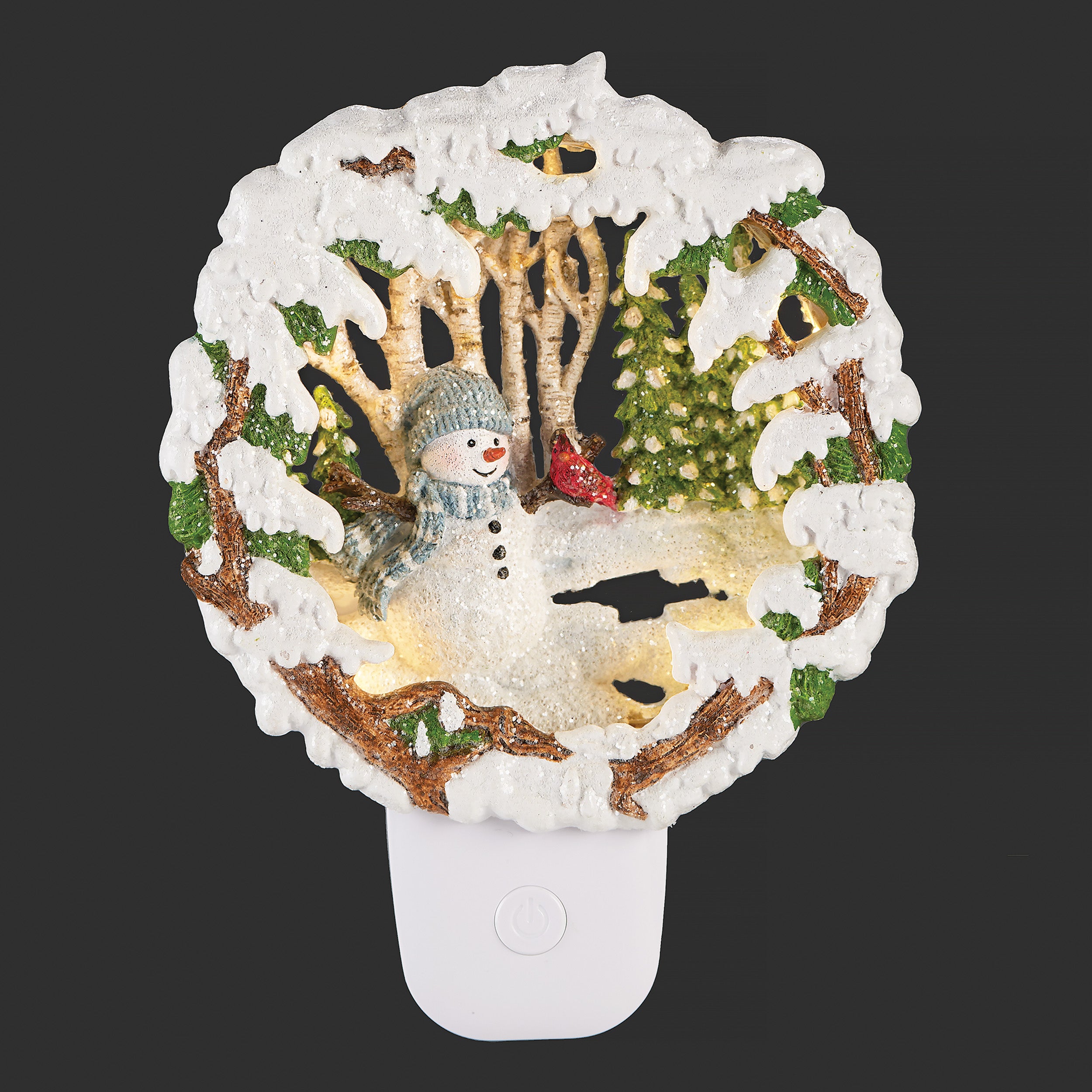 Roman Lights Snowman Winter Scene Night-Light