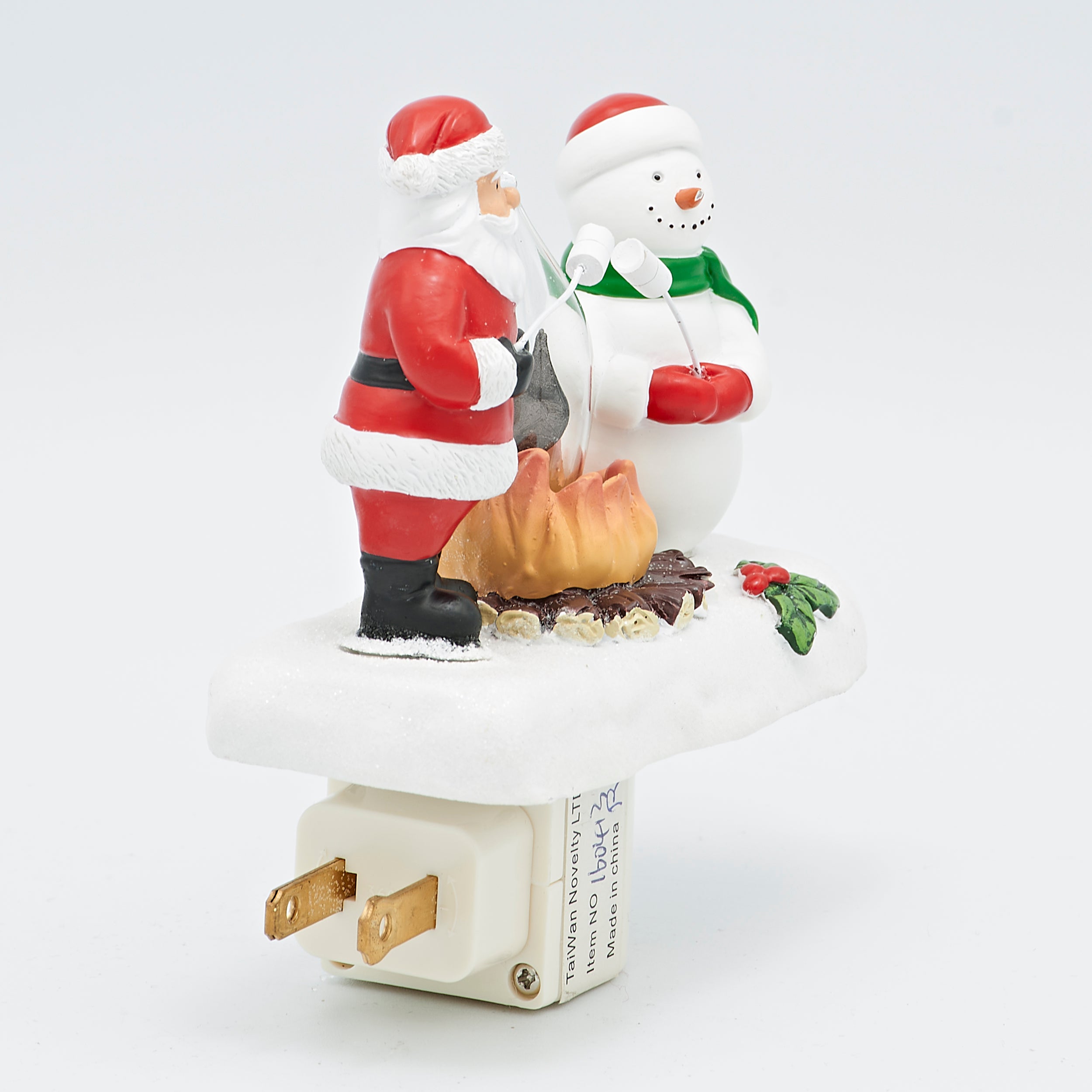 Roman Lights Santa & Snowman by Flickering Campfire Night-Light
