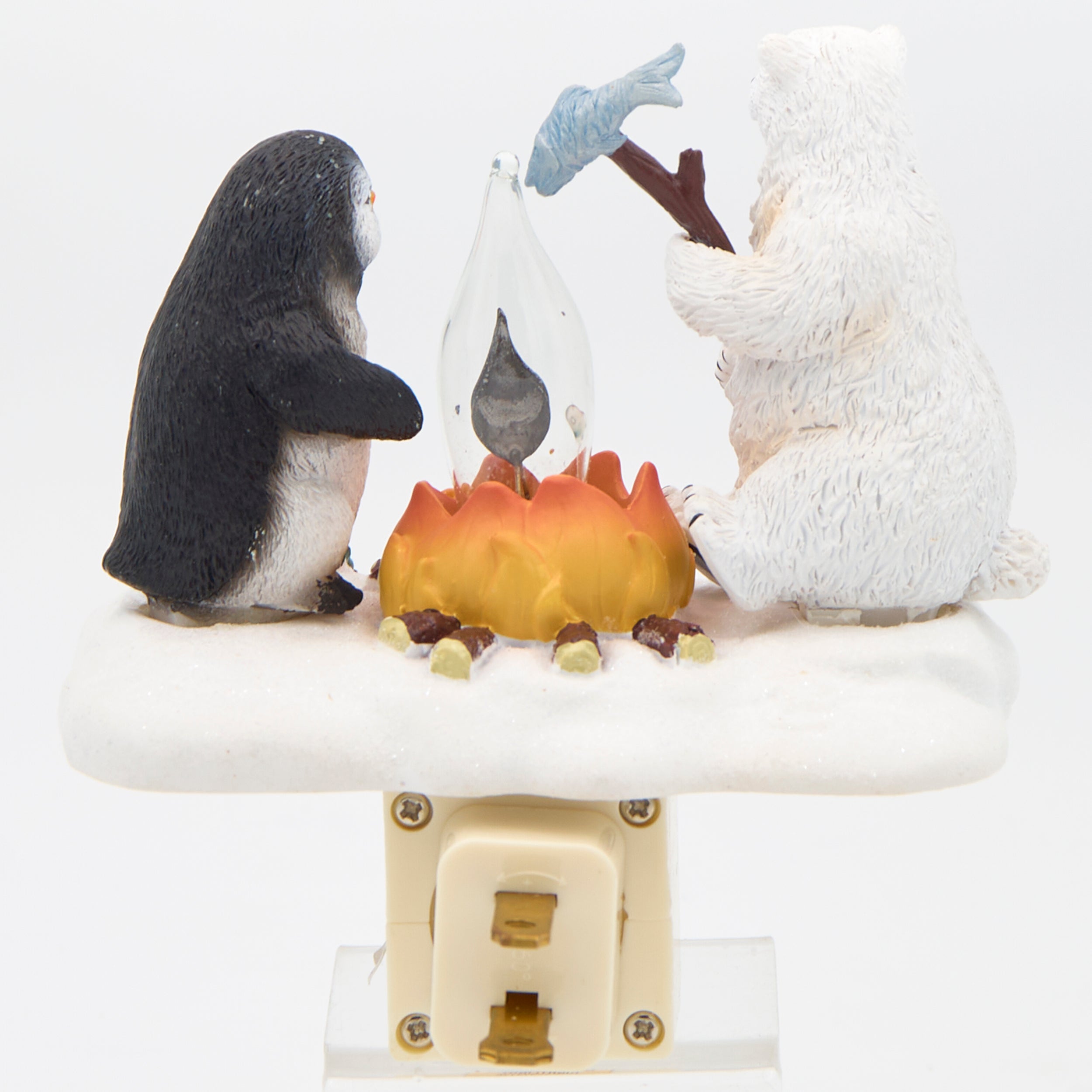 Roman Lights Polar Bear & Penguin Roasting Marshmallows Night-Light
