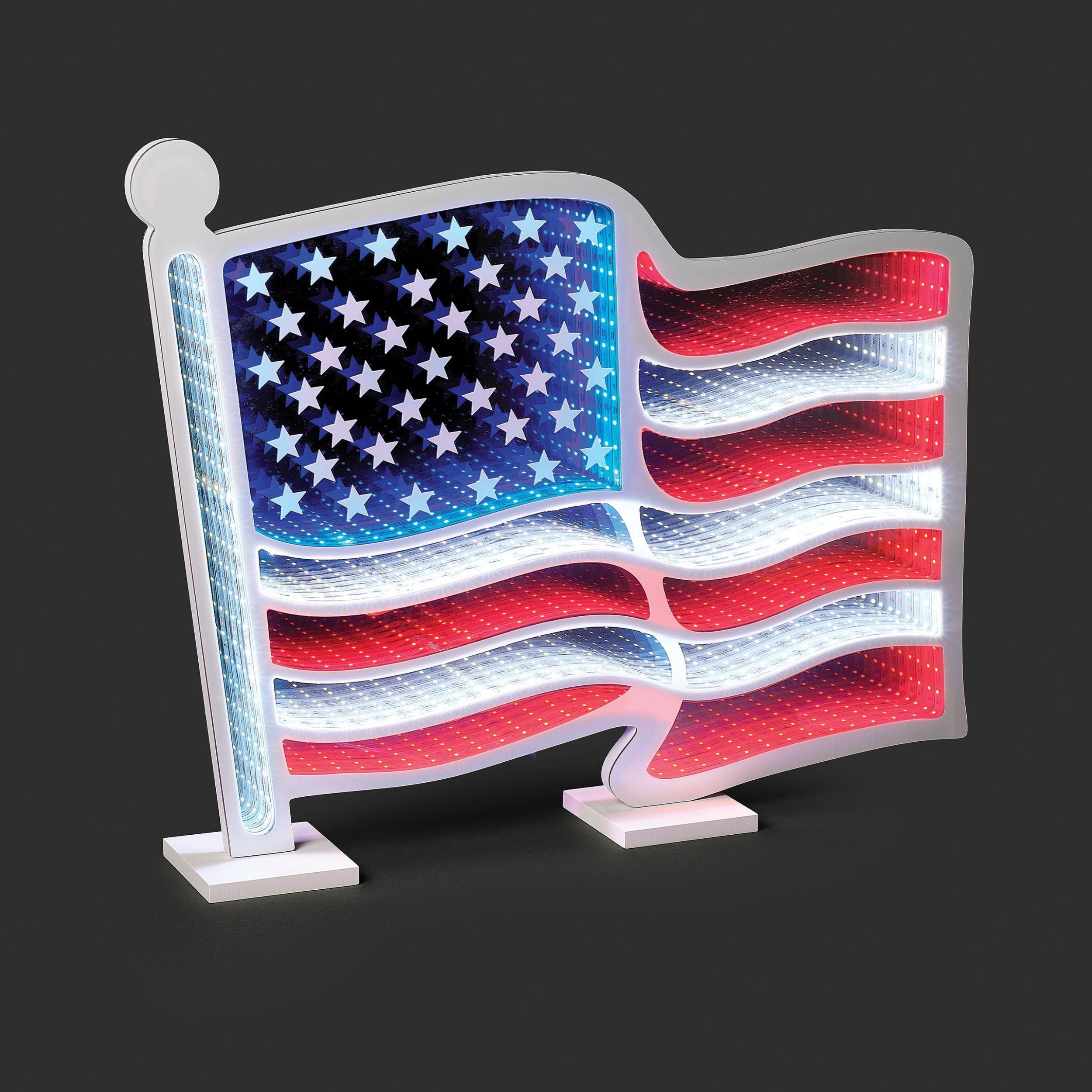 Roman Lights American Flag Eternity Table Decor