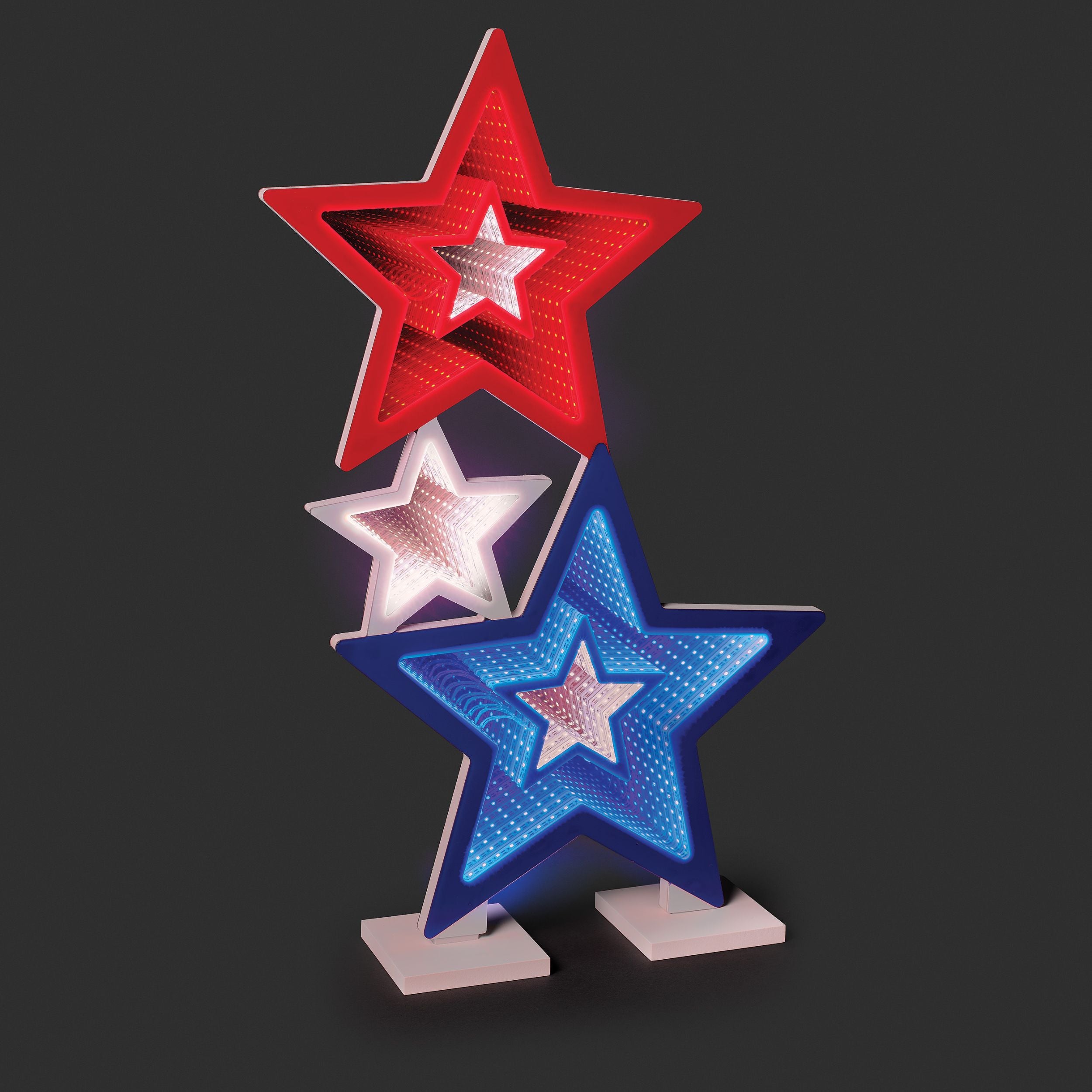 Roman Lights Red, White, & Blue Stars Eternity Table Decor