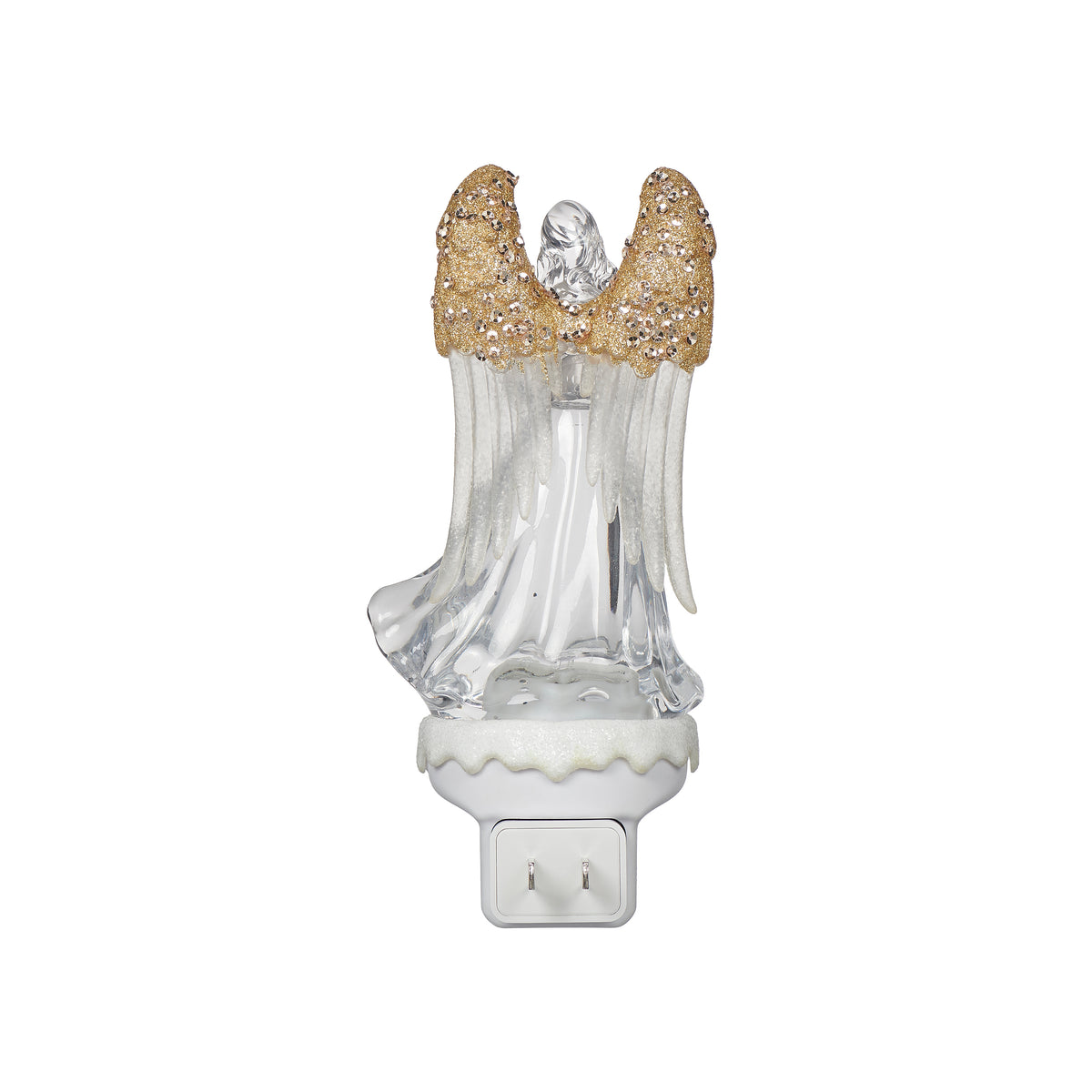 Back view of Angel with Gold Wings Swirl Night-Light