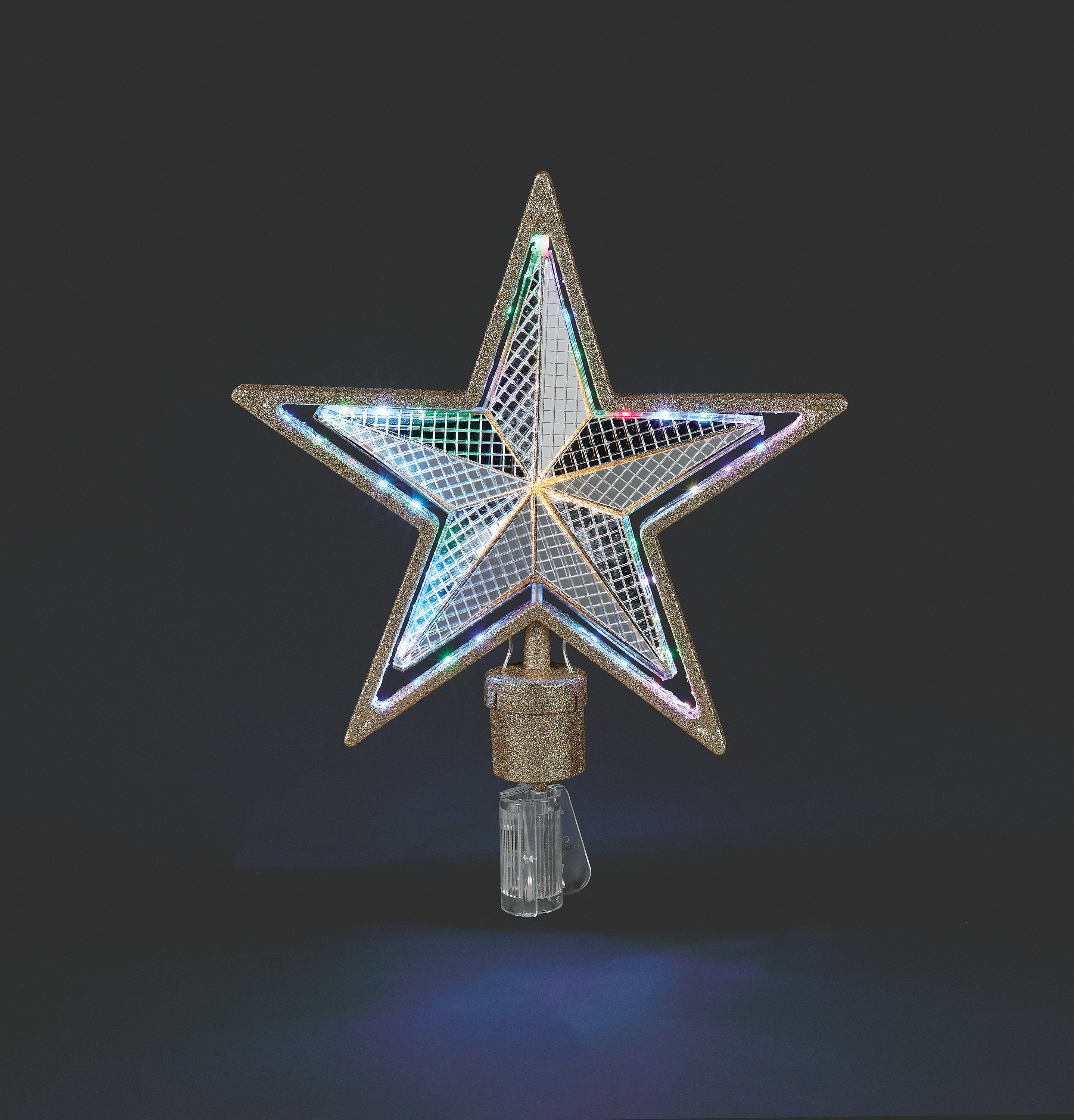 Roman Lights Mosaic Star Rotating Tree Topper