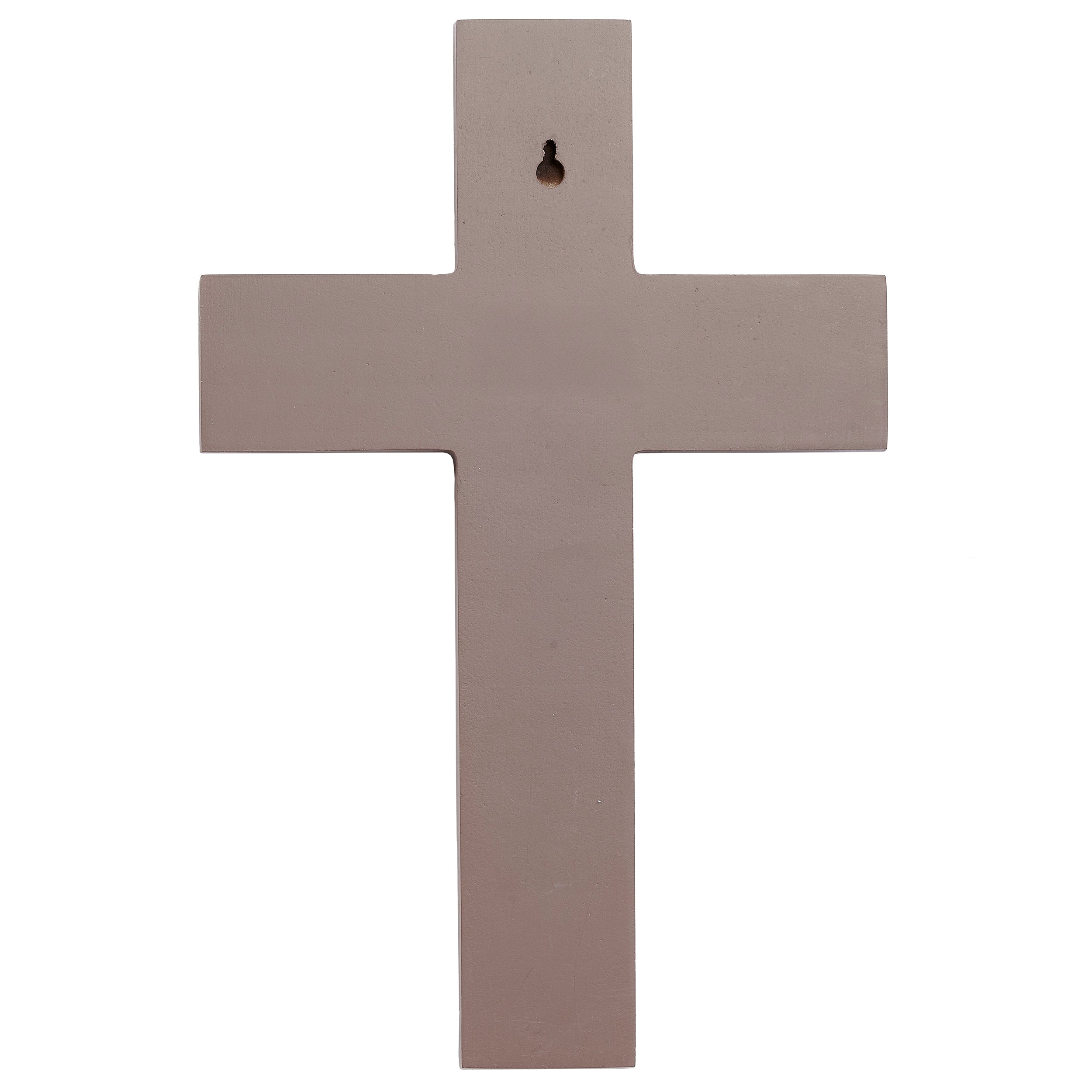 Believe Metal Script Wood Tone Wall Cross