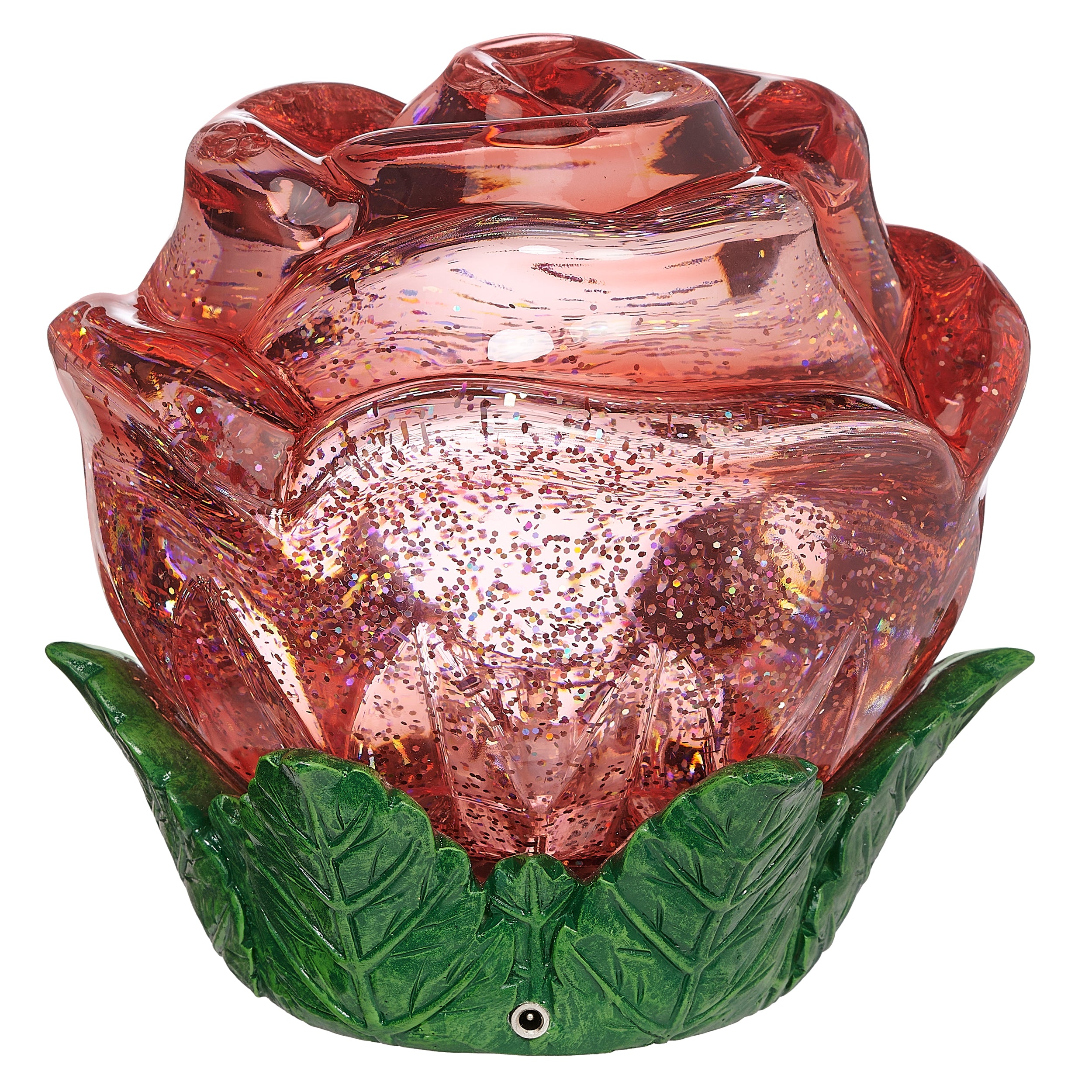 Lighted Swirl Red Rose