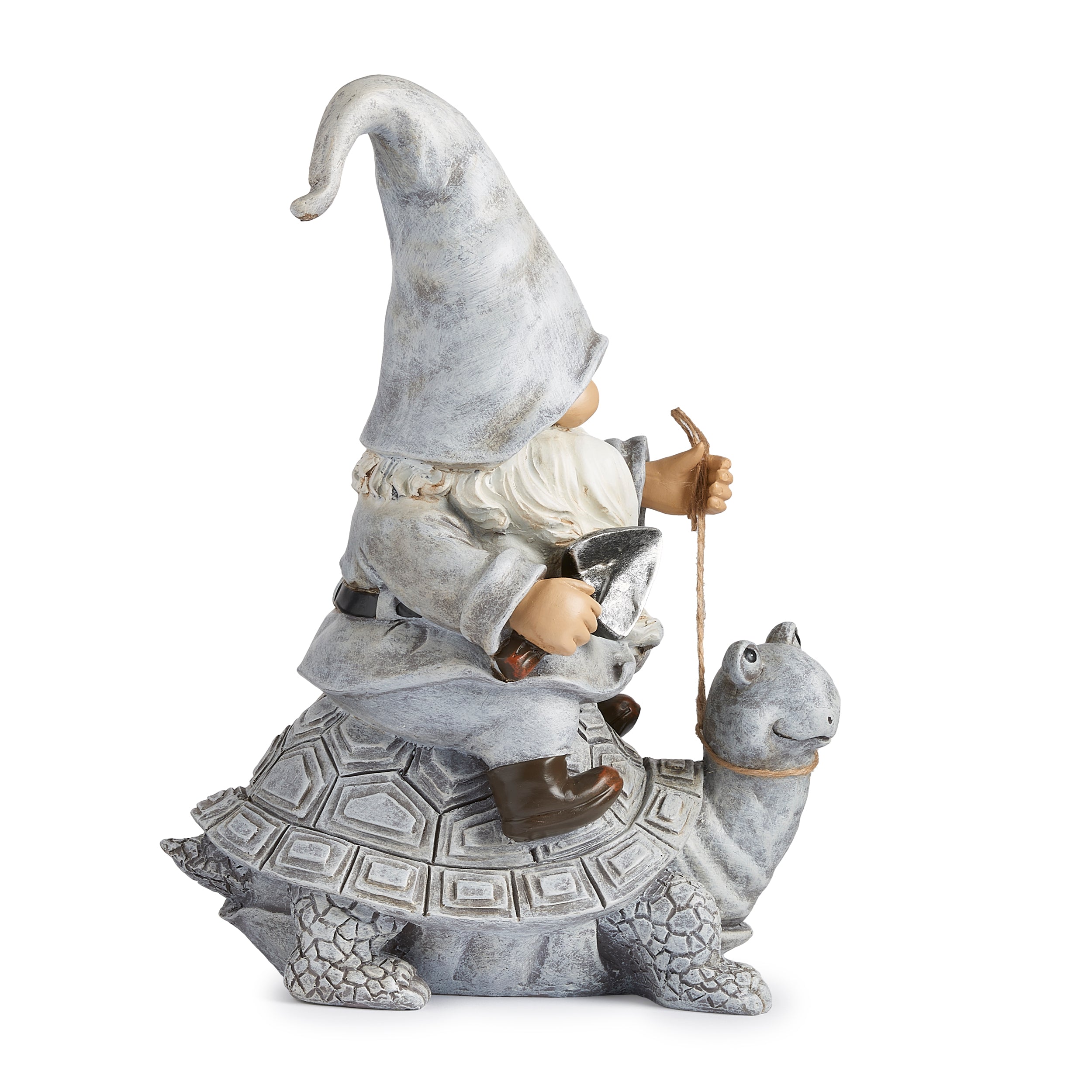 Gnome Riding Turtle Statue