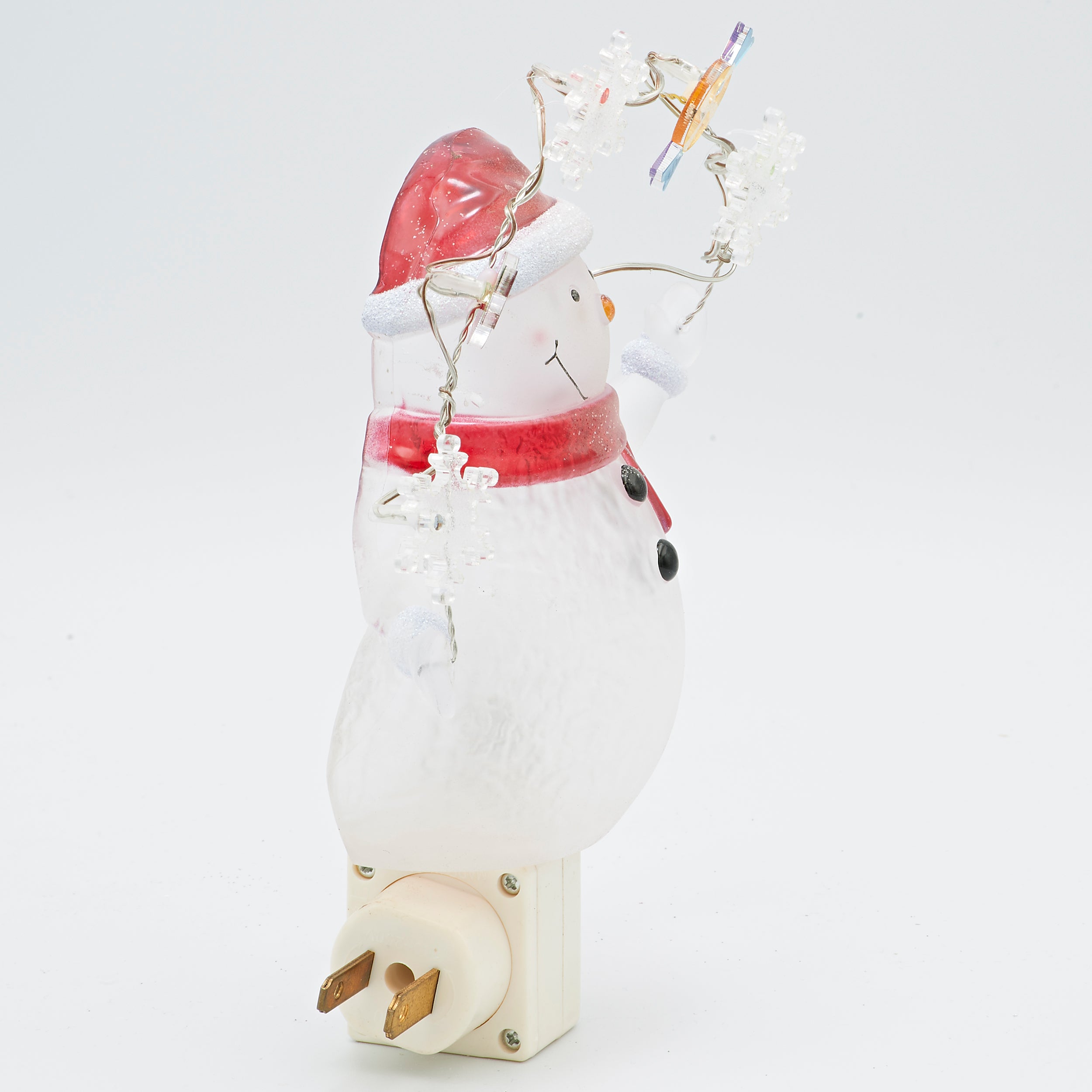 Roman Lights Snowman with Candy & Snowflake Garland Night-Light