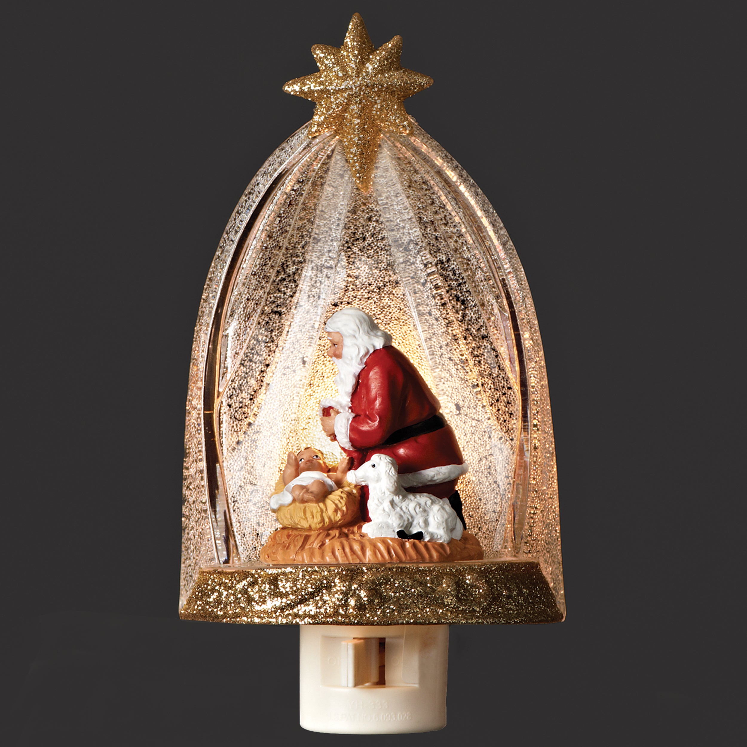 Roman Lights Kneeling Santa Arched Night-Light