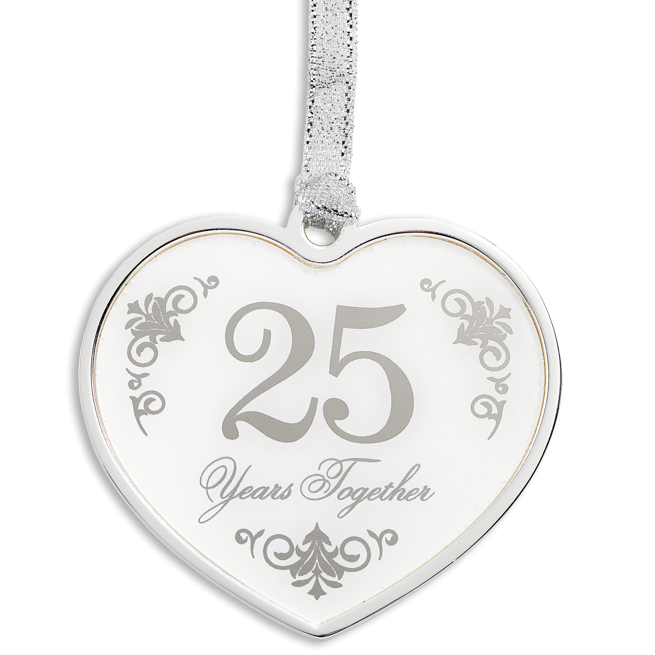 Caroline Collection 25th Wedding Anniversary Heart Ornament