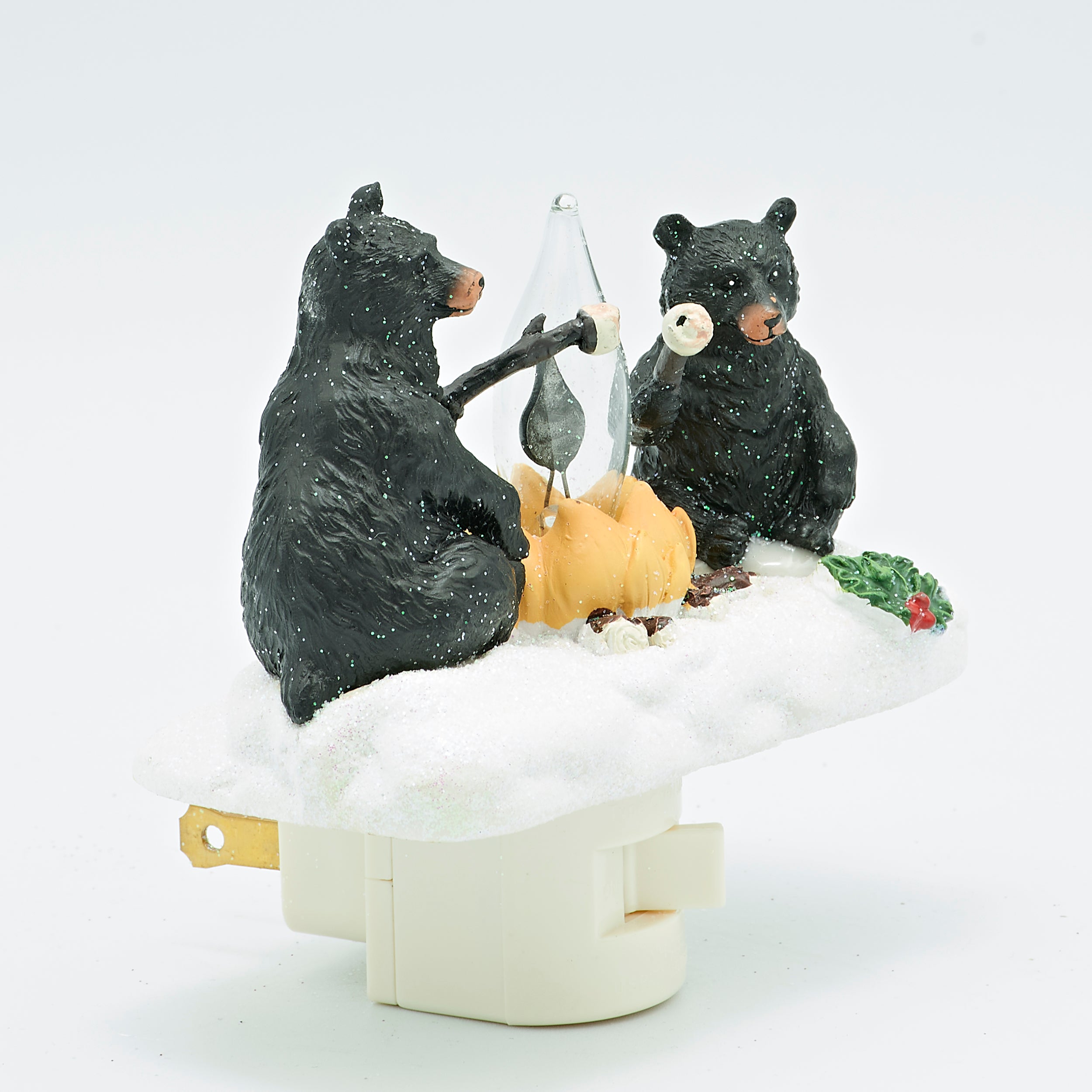 Roman Lights Black Bears Roasting Marshmallows Night-Light