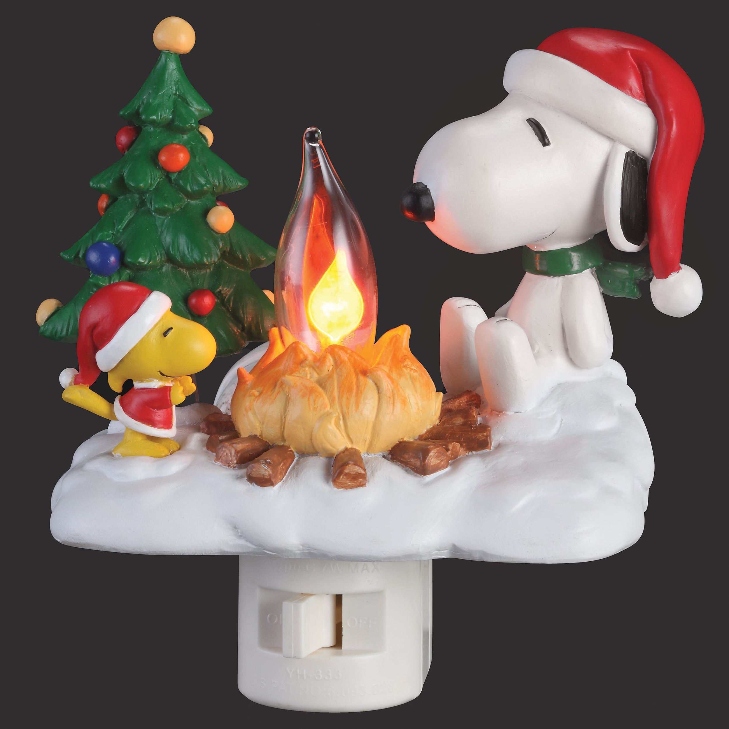 Peanuts Snoopy & Woodstock by a Christmas Tree Night-Light