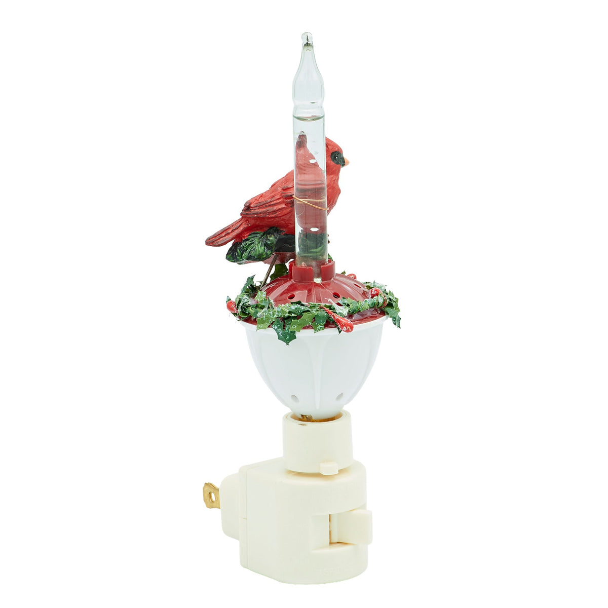 Roman Lights Cardinal with Holly Bubble Night-Light