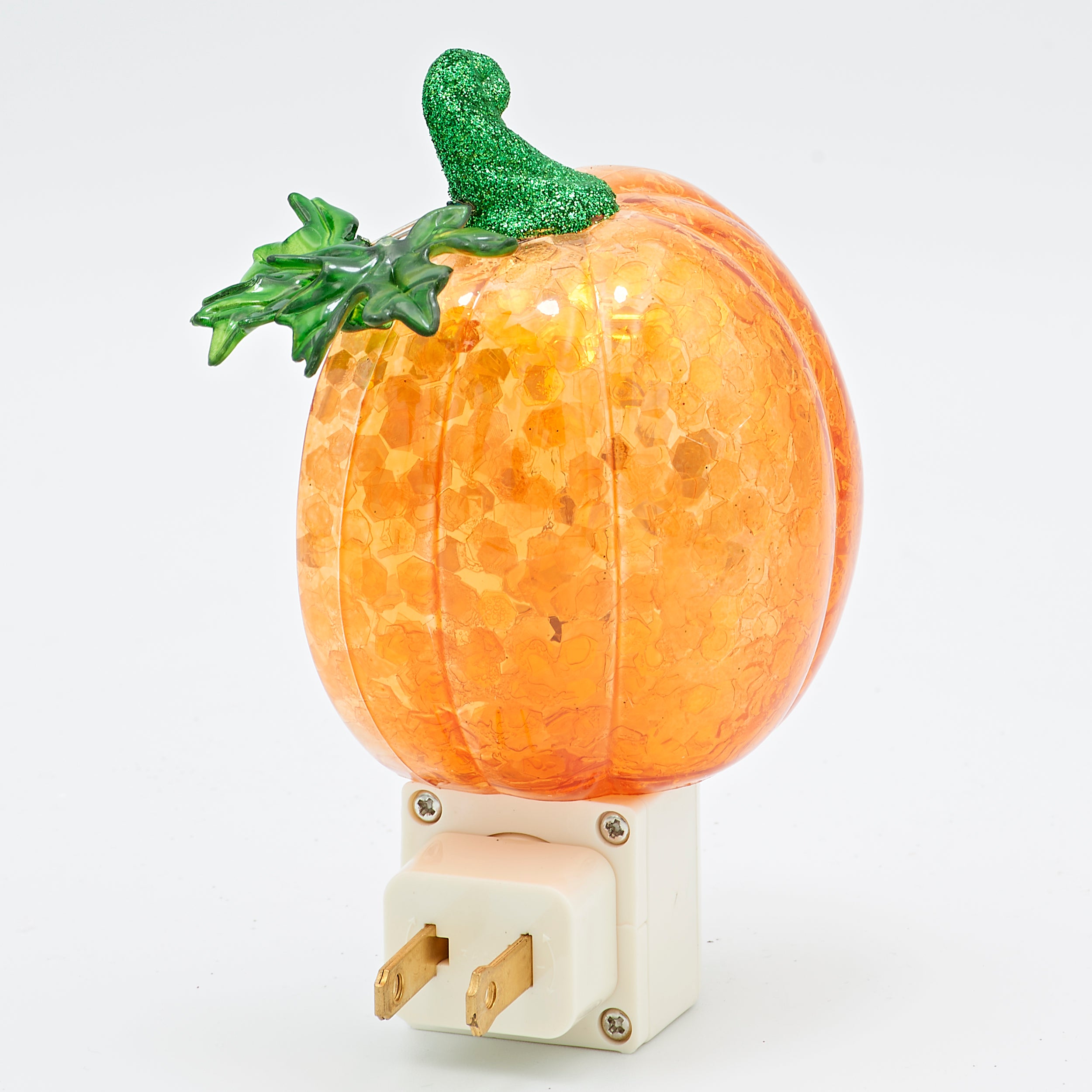 Roman Lights Crackled Look Pumpkin Night-Light