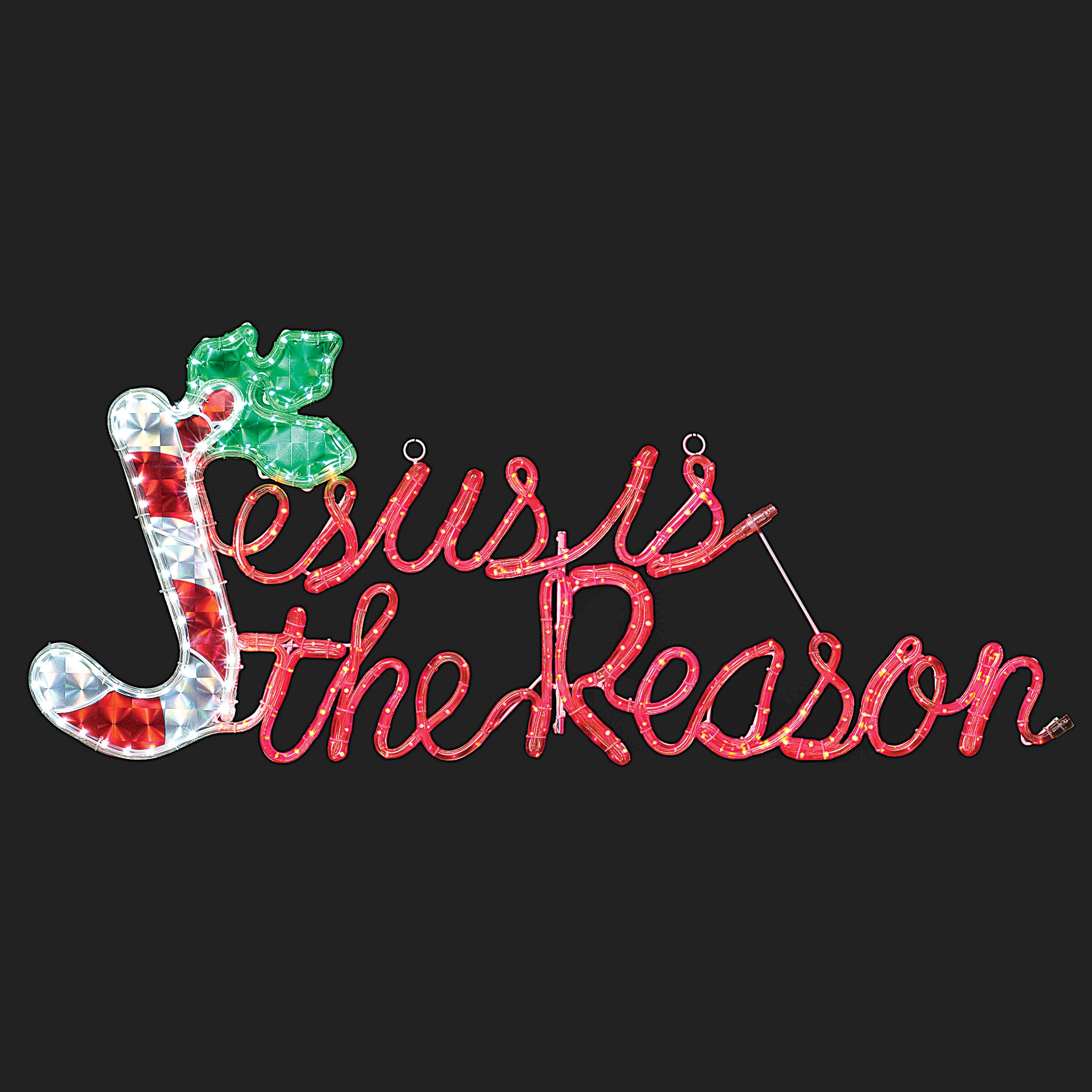 Roman Lights "Jesus is the Reason" Rope Light Yard Art