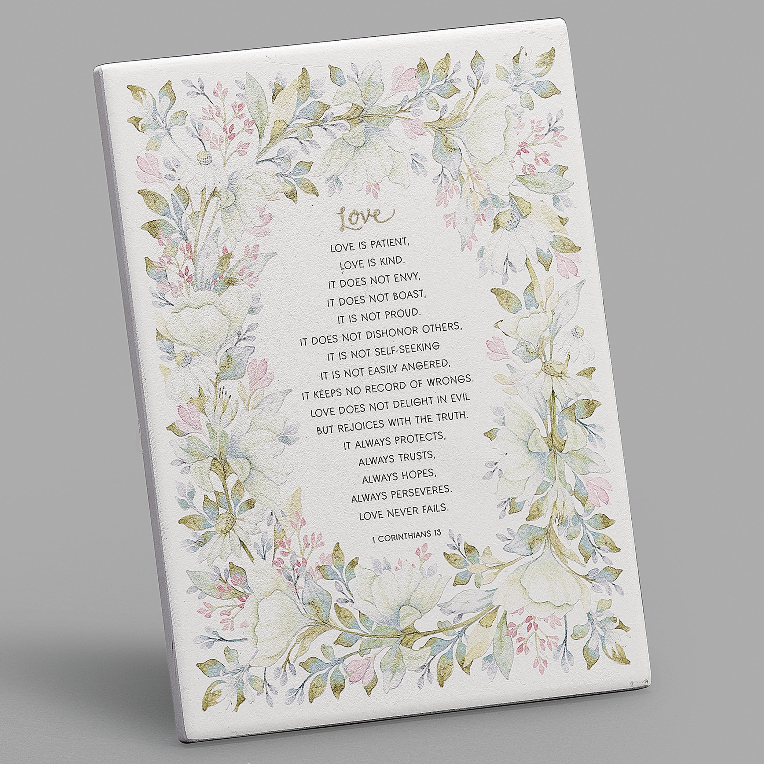 1st Corinthians Wall Plaque by Rebecca Canale