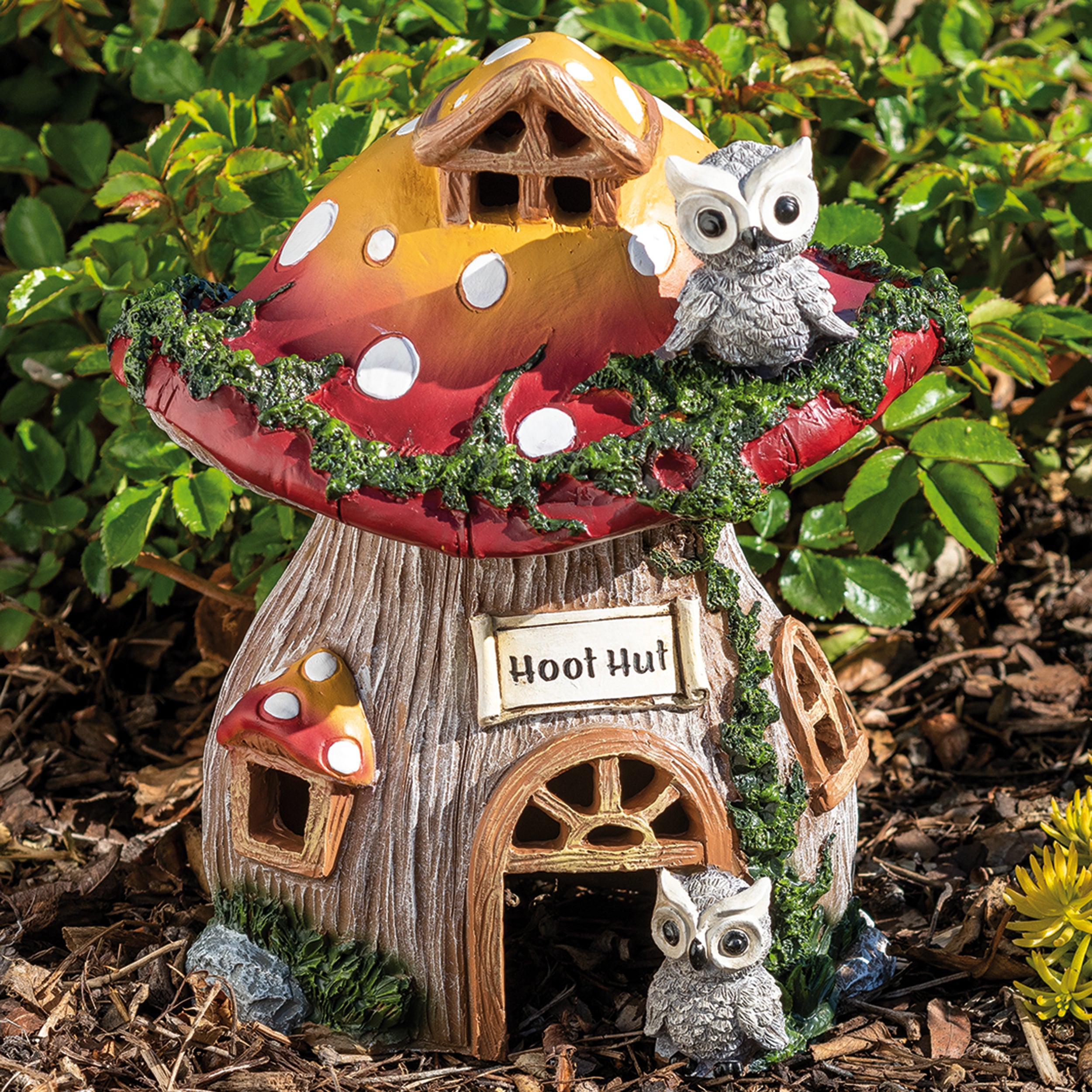 Hoot Hut Mushroom House Garden Statue