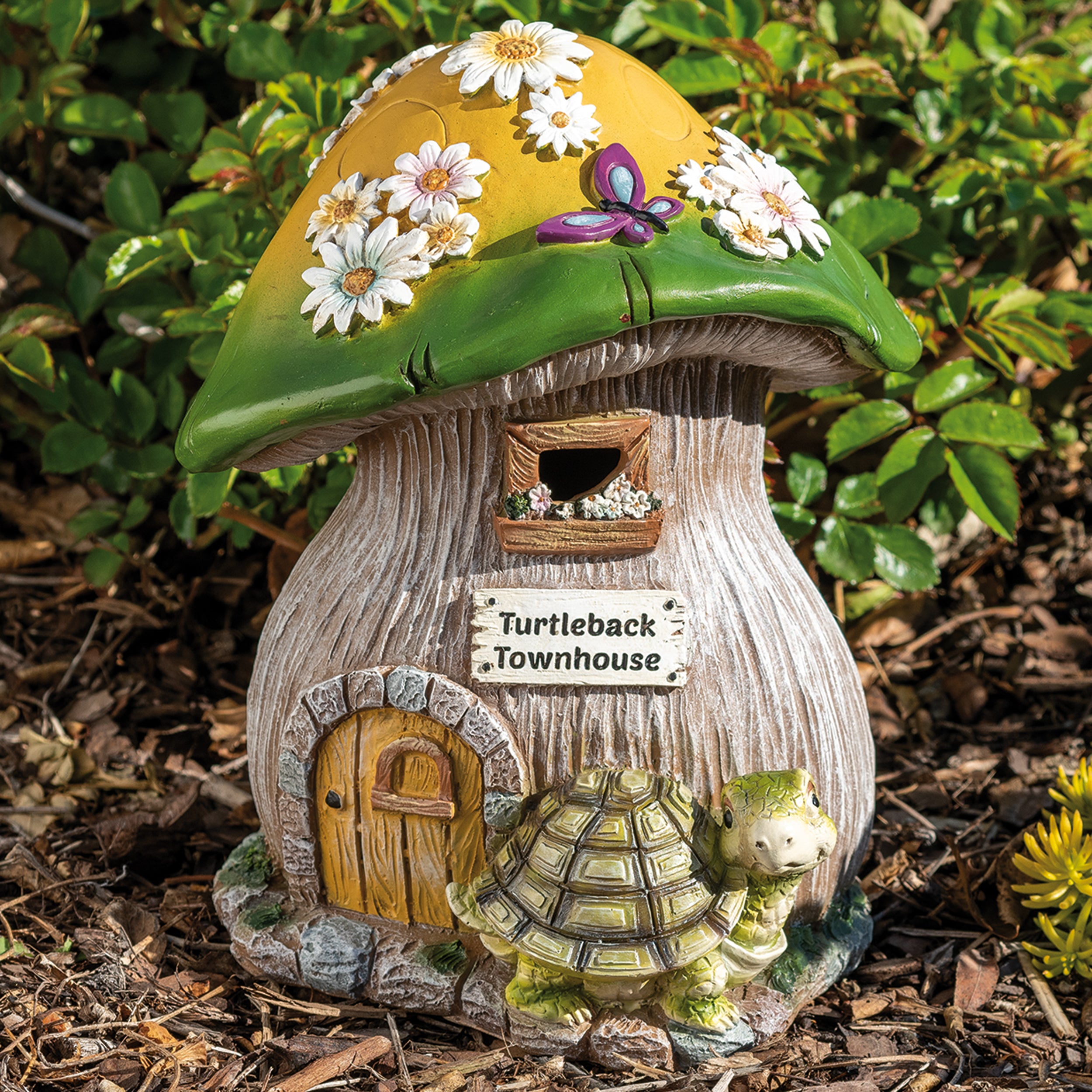 Turtleback Townhouse Mushroom House Garden Statue