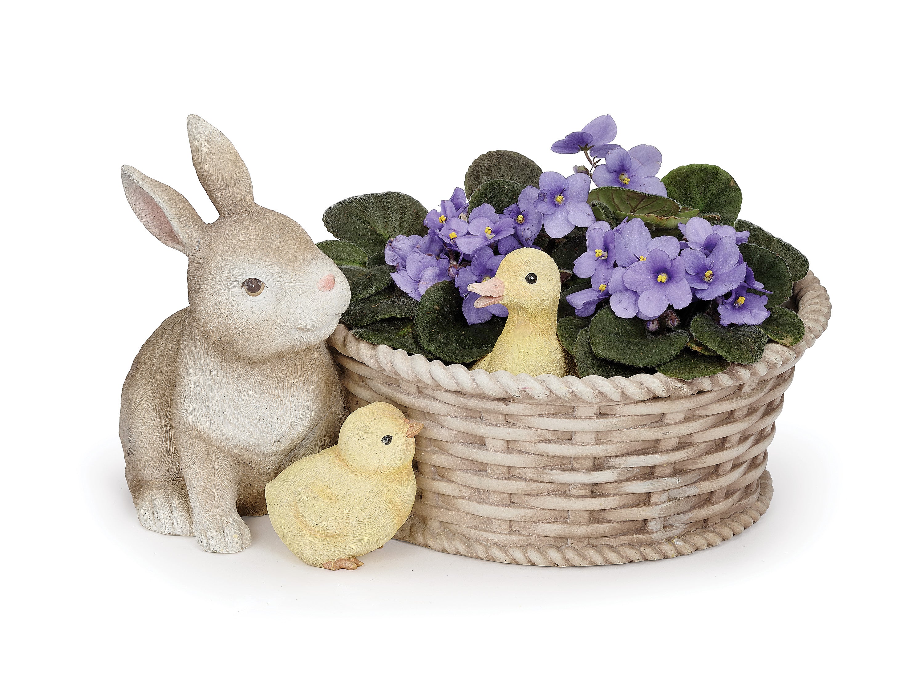 Bunny, Chick, & Duck Basket Planter