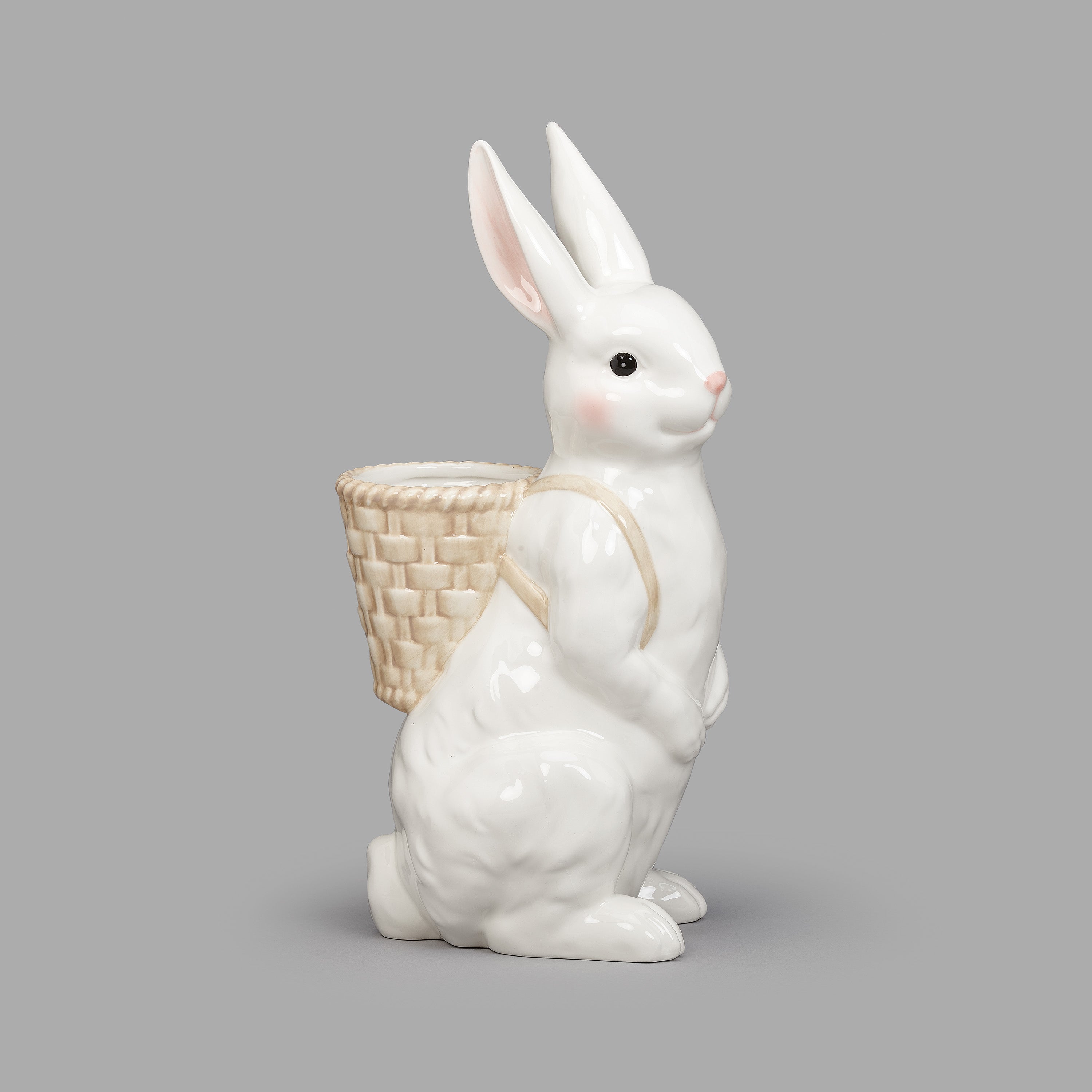 Bunny with Basket on Back Planter