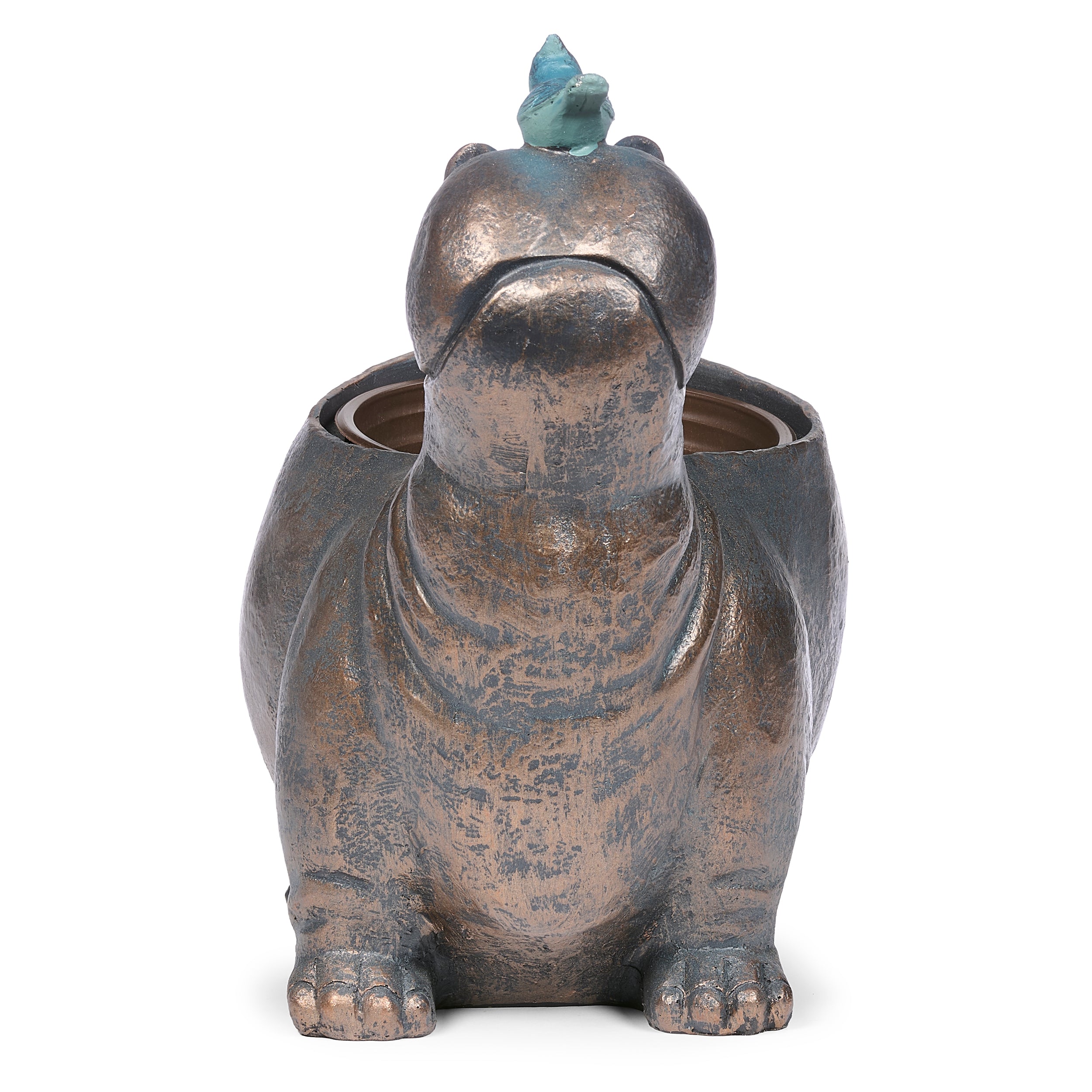 Hippo with Bird Planter