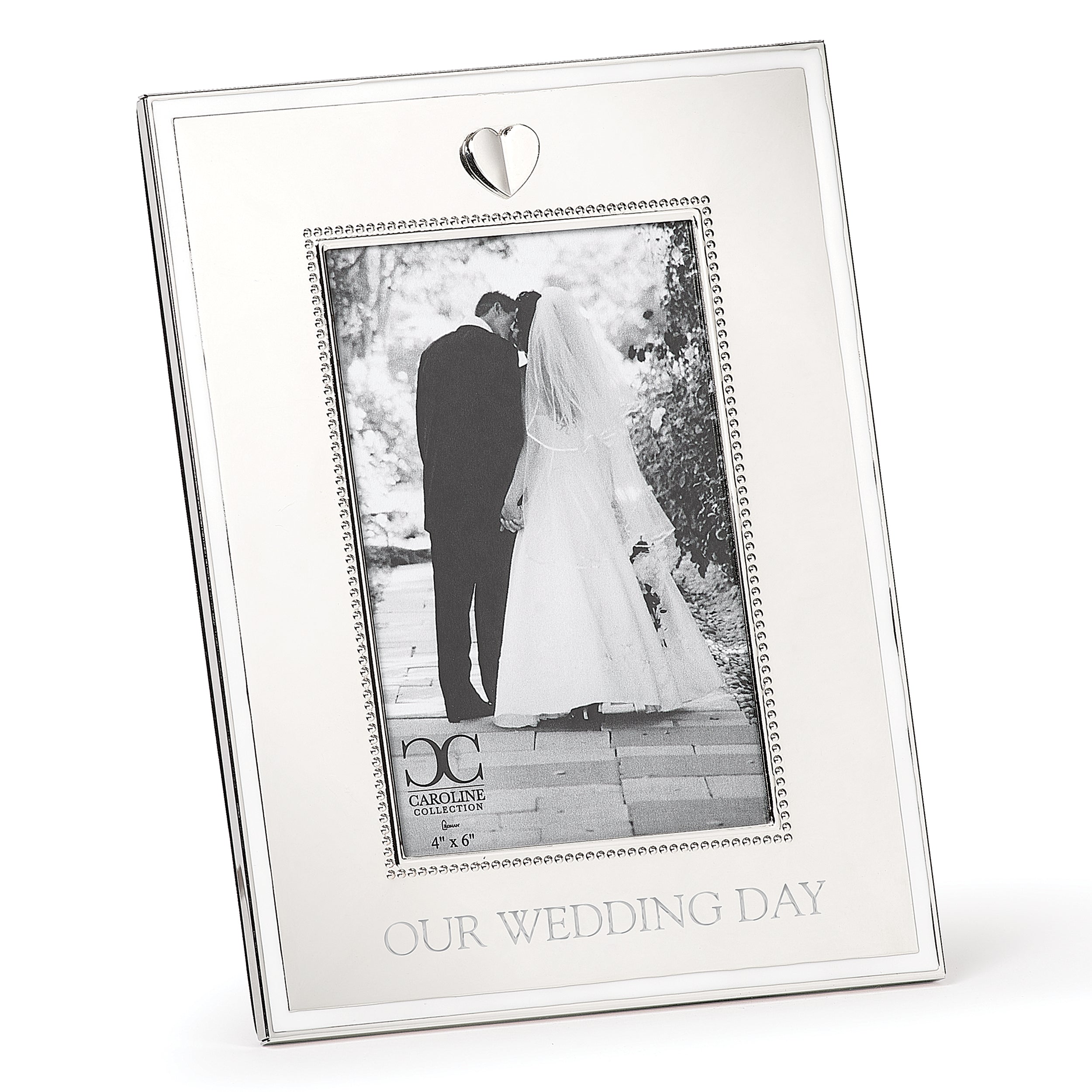 Caroline Collection Our Wedding Day Silver Heart Frame