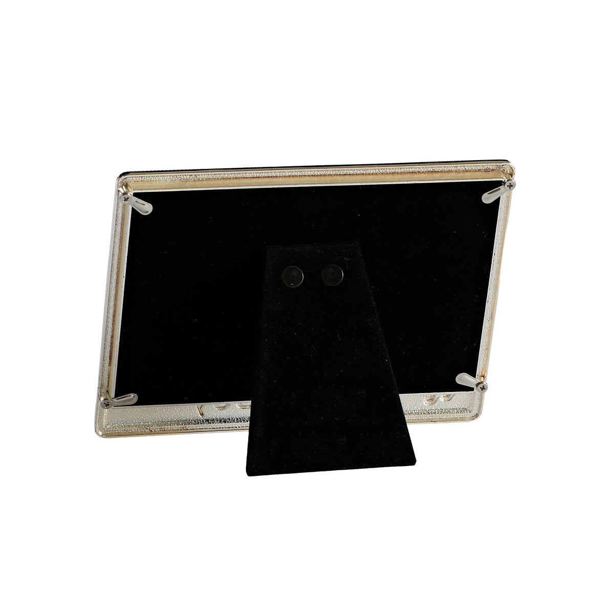 Back view of Caroline Collection "It's a Boy" Keepsake Picture Frame showing the black backing and tabletop easel stand