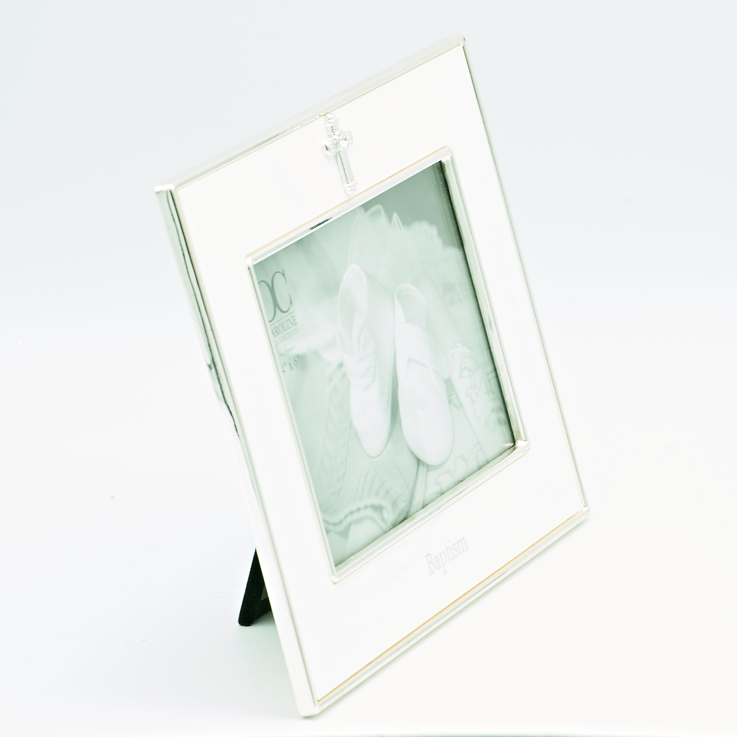 Caroline Collection Classic Baptism Frame with Crystal Cross