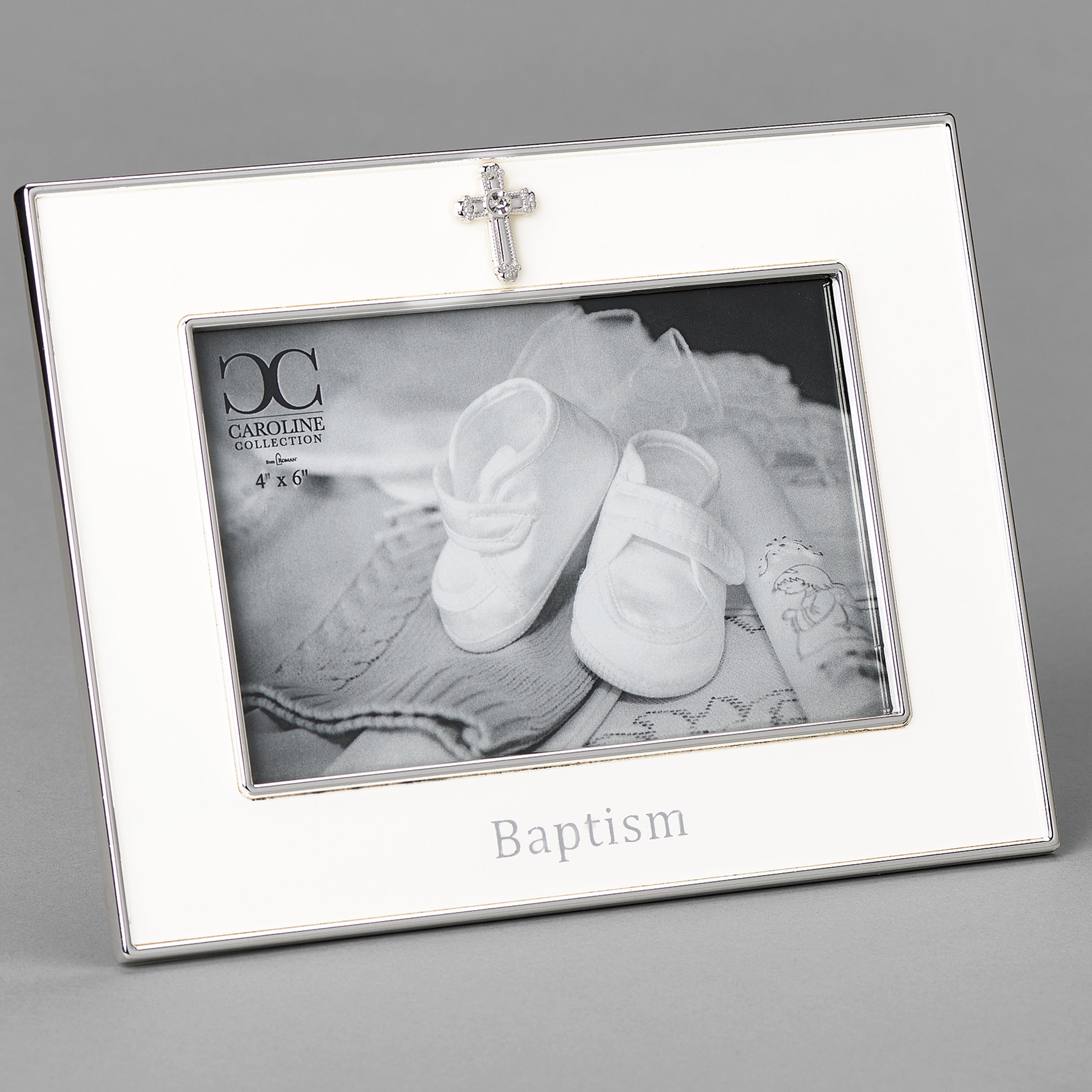 Caroline Collection Classic Baptism Frame with Crystal Cross