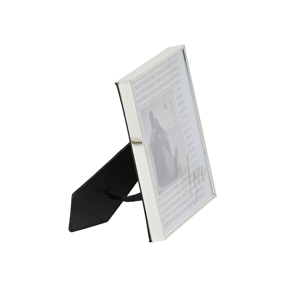 Side view of First Corinthians Love Picture Frame showing tabletop easel stand