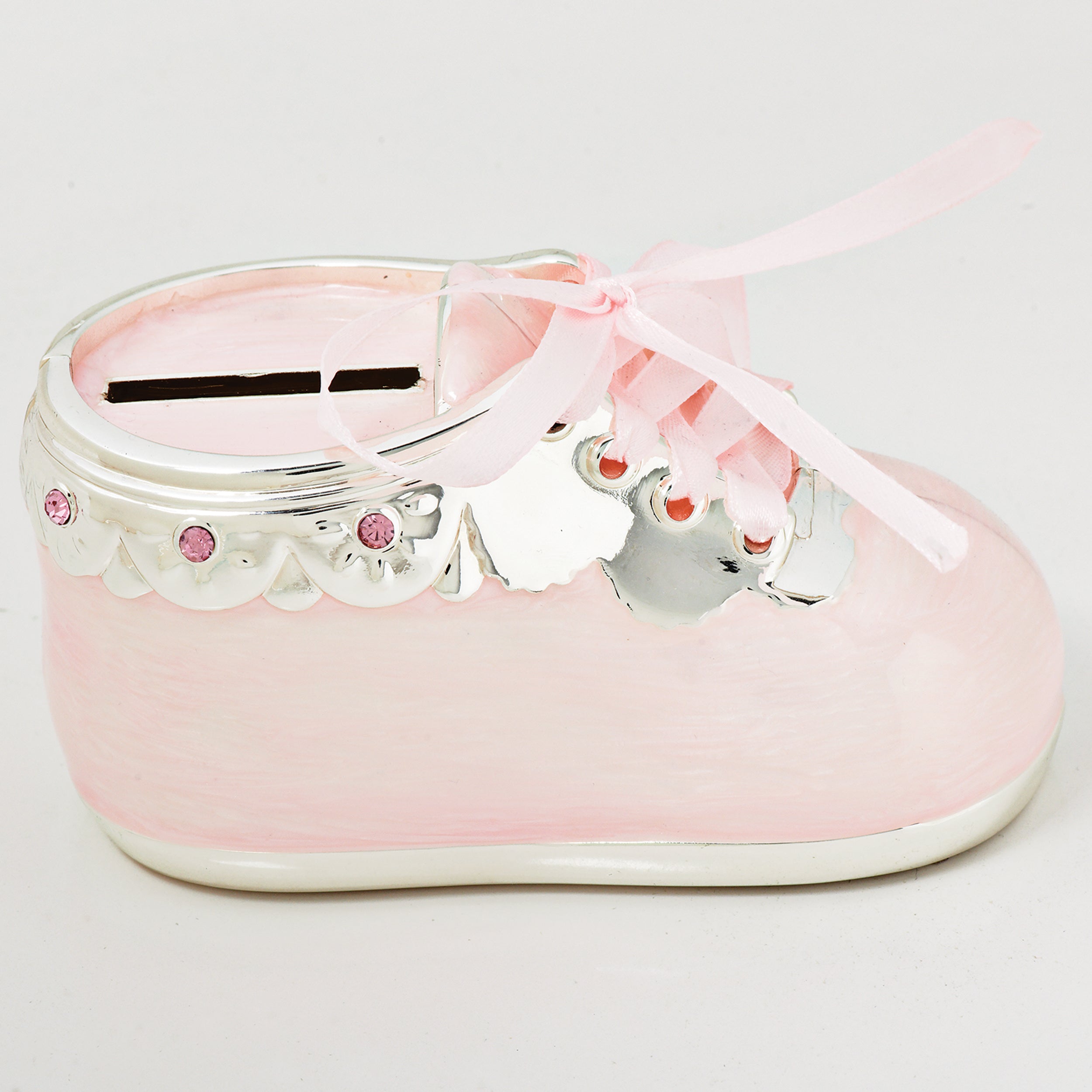 Caroline Collection Baby Shoe Bank with Ribbon Laces