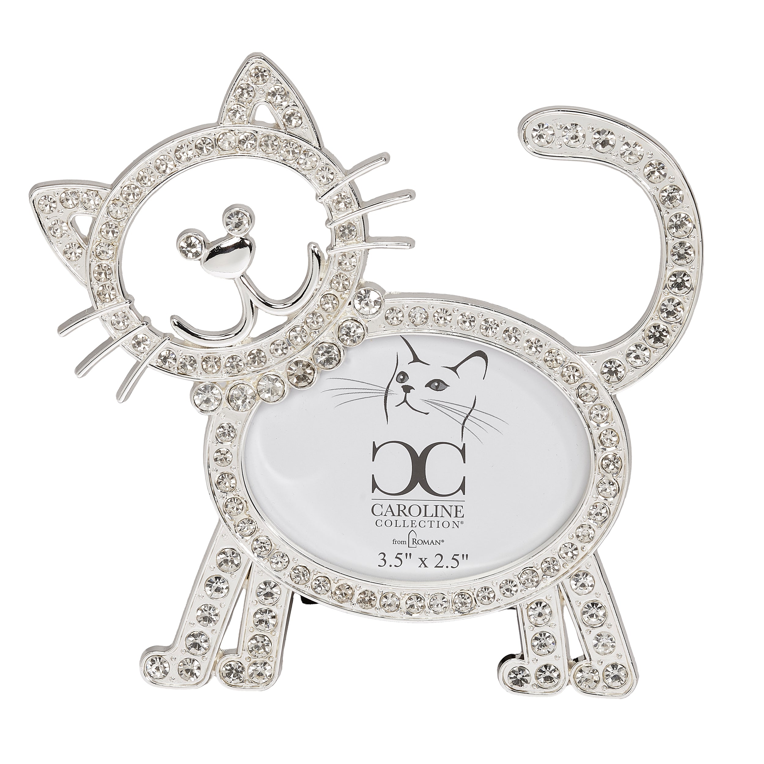 Caroline Collection Sparkling Cat Outline Frame