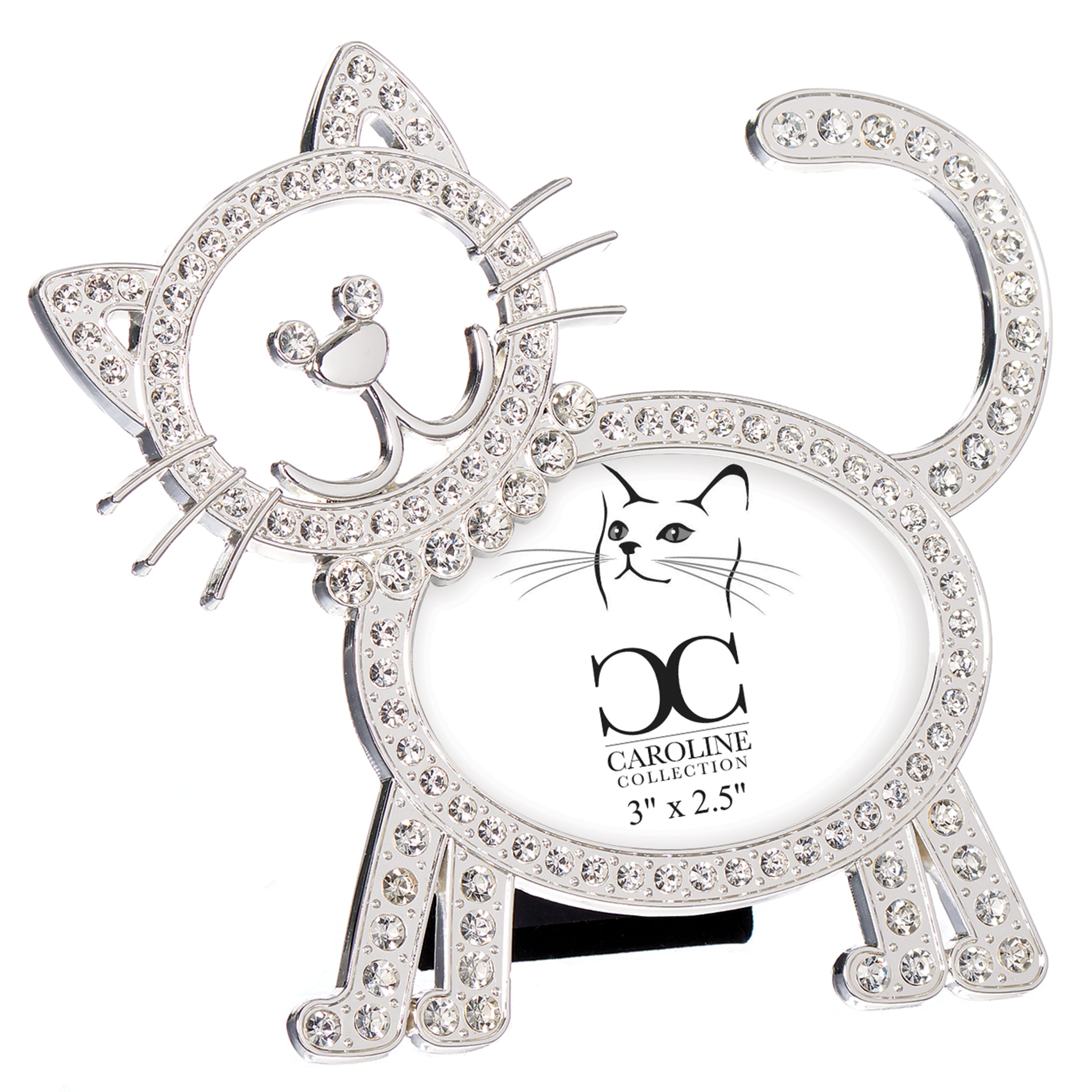 Caroline Collection Sparkling Cat Outline Frame