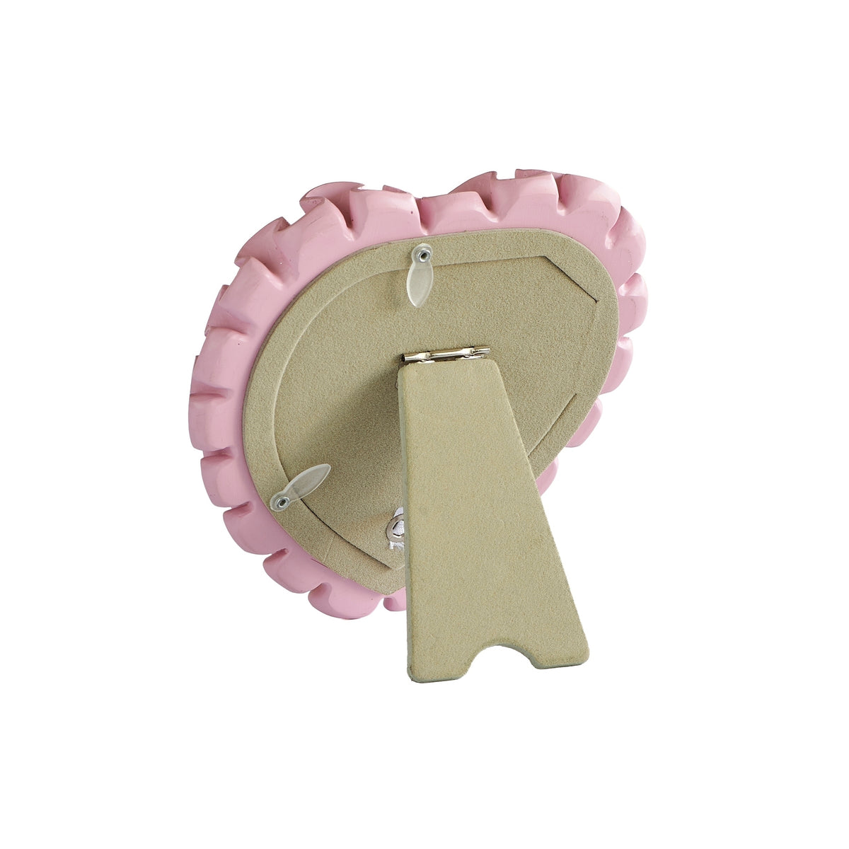 Pink Ballet Heart Picture Frame with easel stand, back view