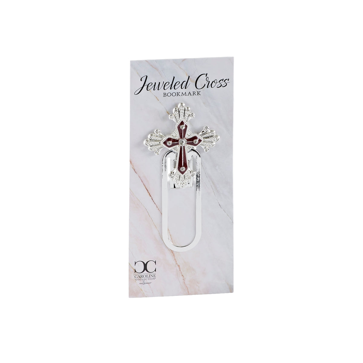 January birthstone cross bookmark in Caroline Collection gift packaging