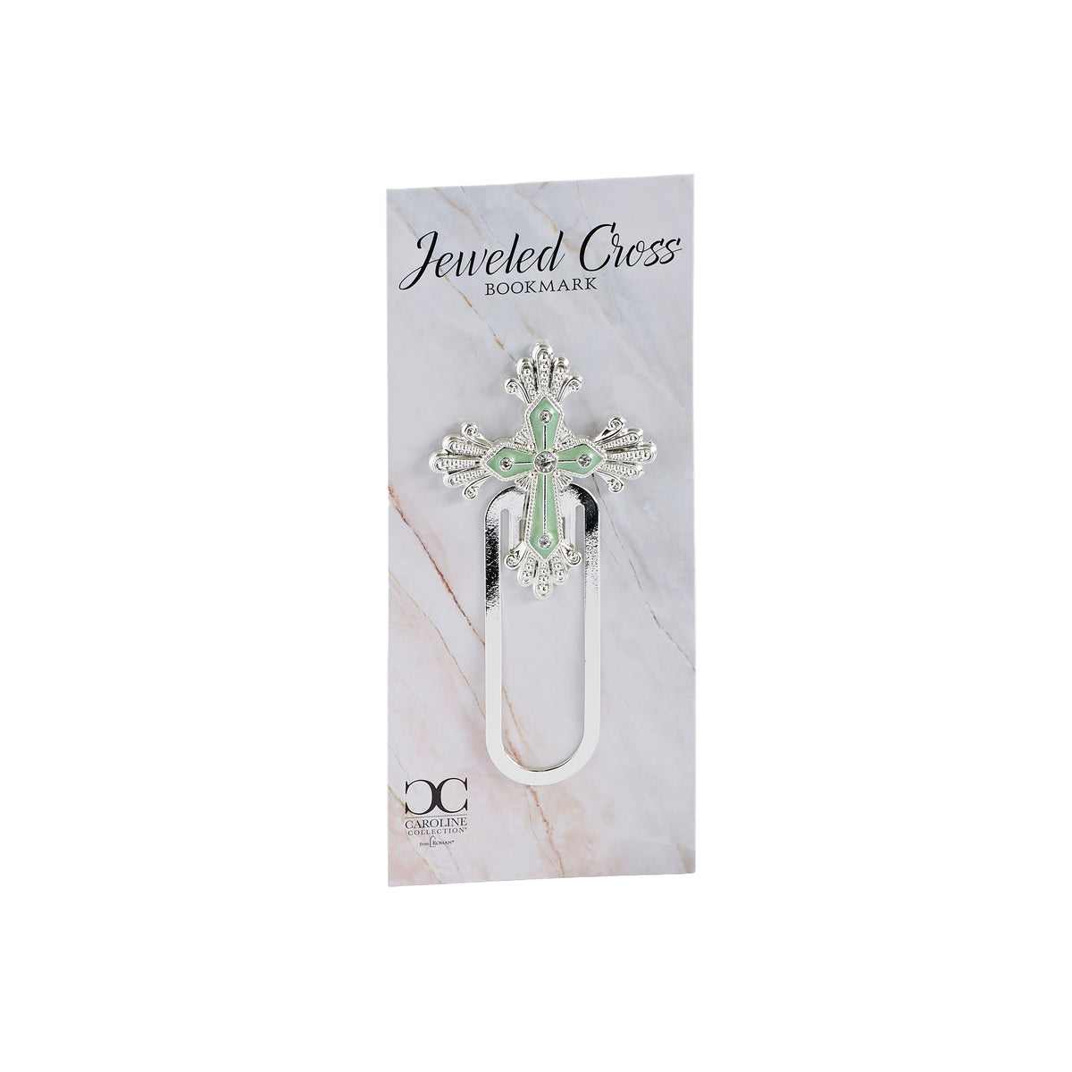 August birthstone cross bookmark in Caroline Collection gift packaging