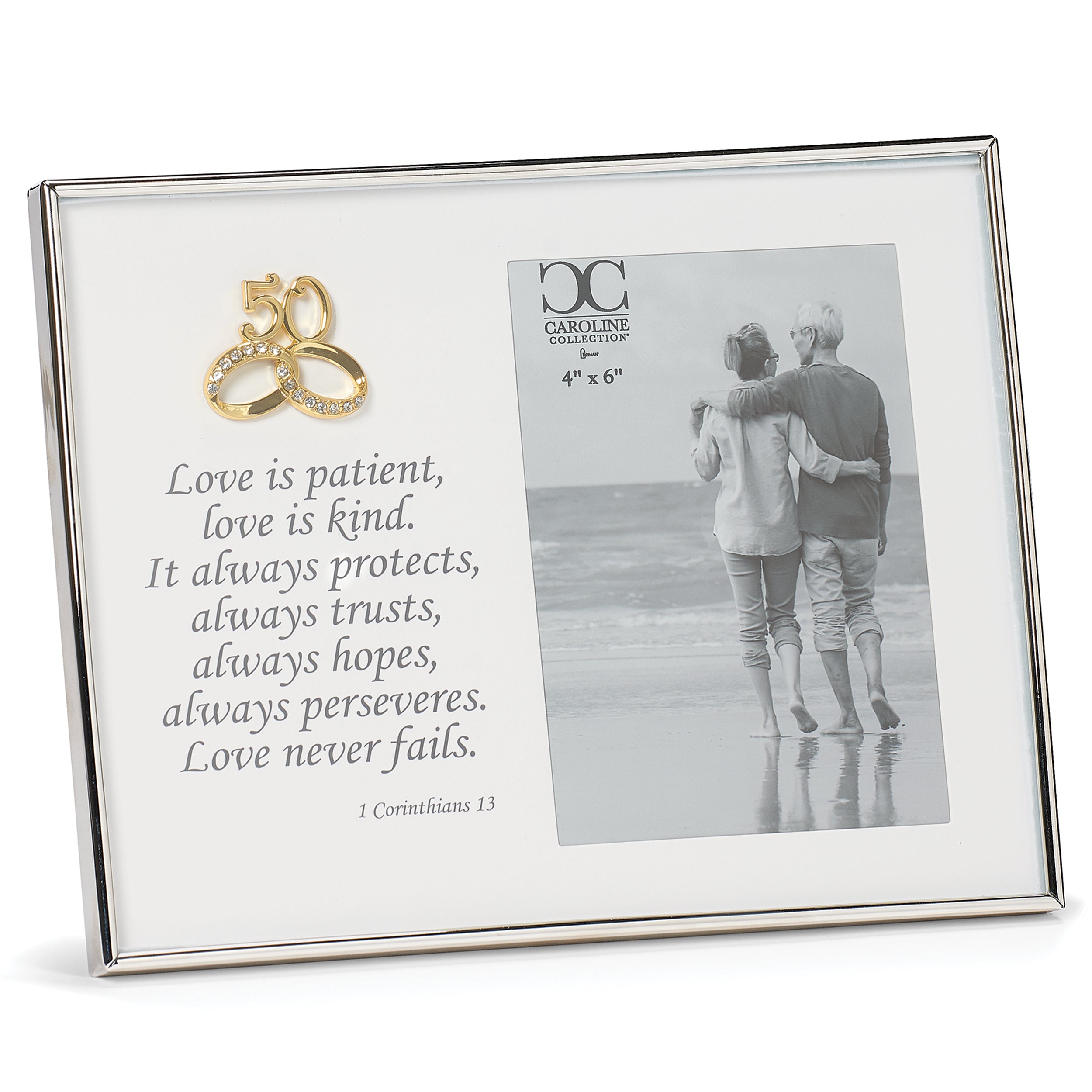 Caroline Collection 50th Anniversary Frame – "Love Is Patient" Scripture