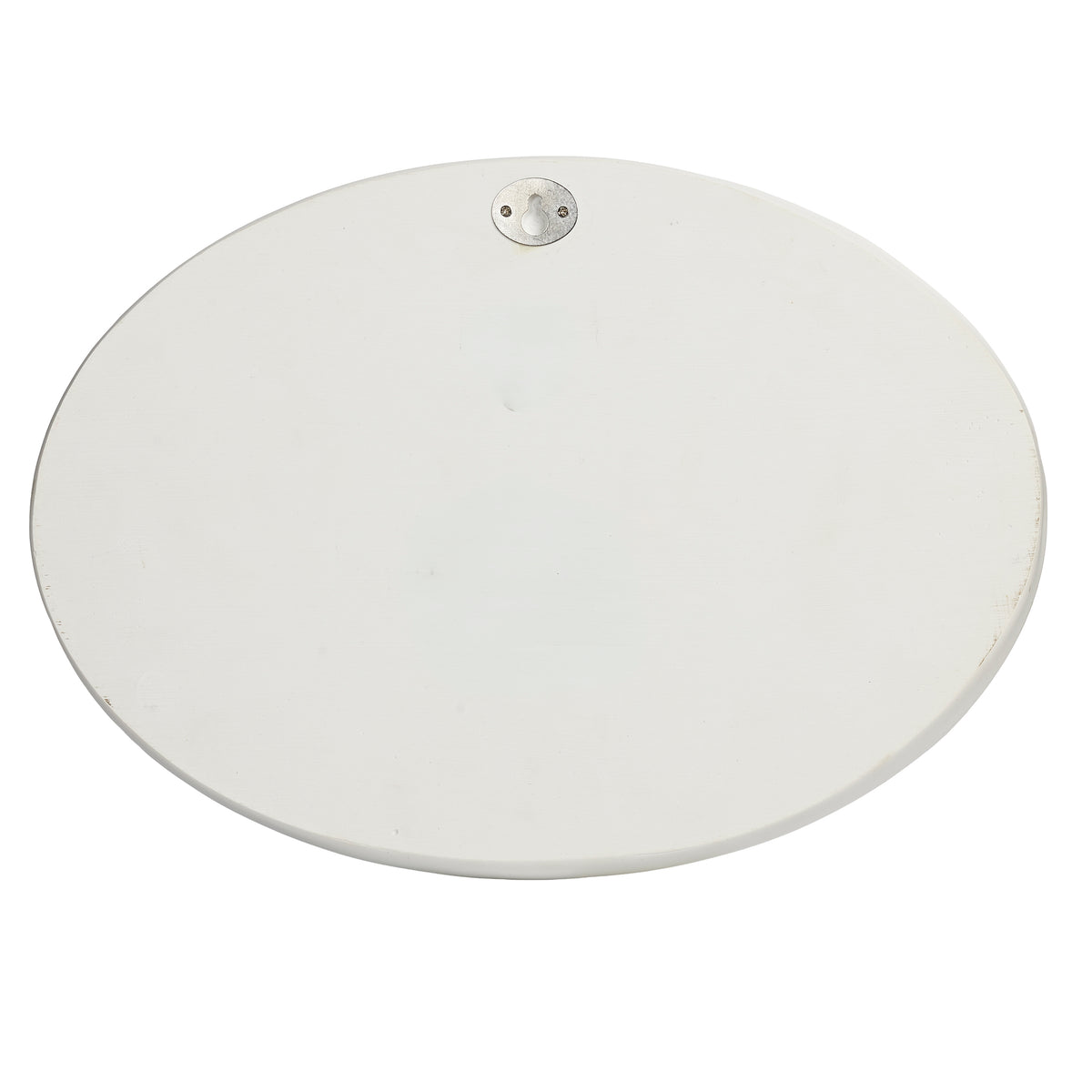 Back view of Last Supper Wall Plaque showing the plain oval backing and round wall-hanging detail