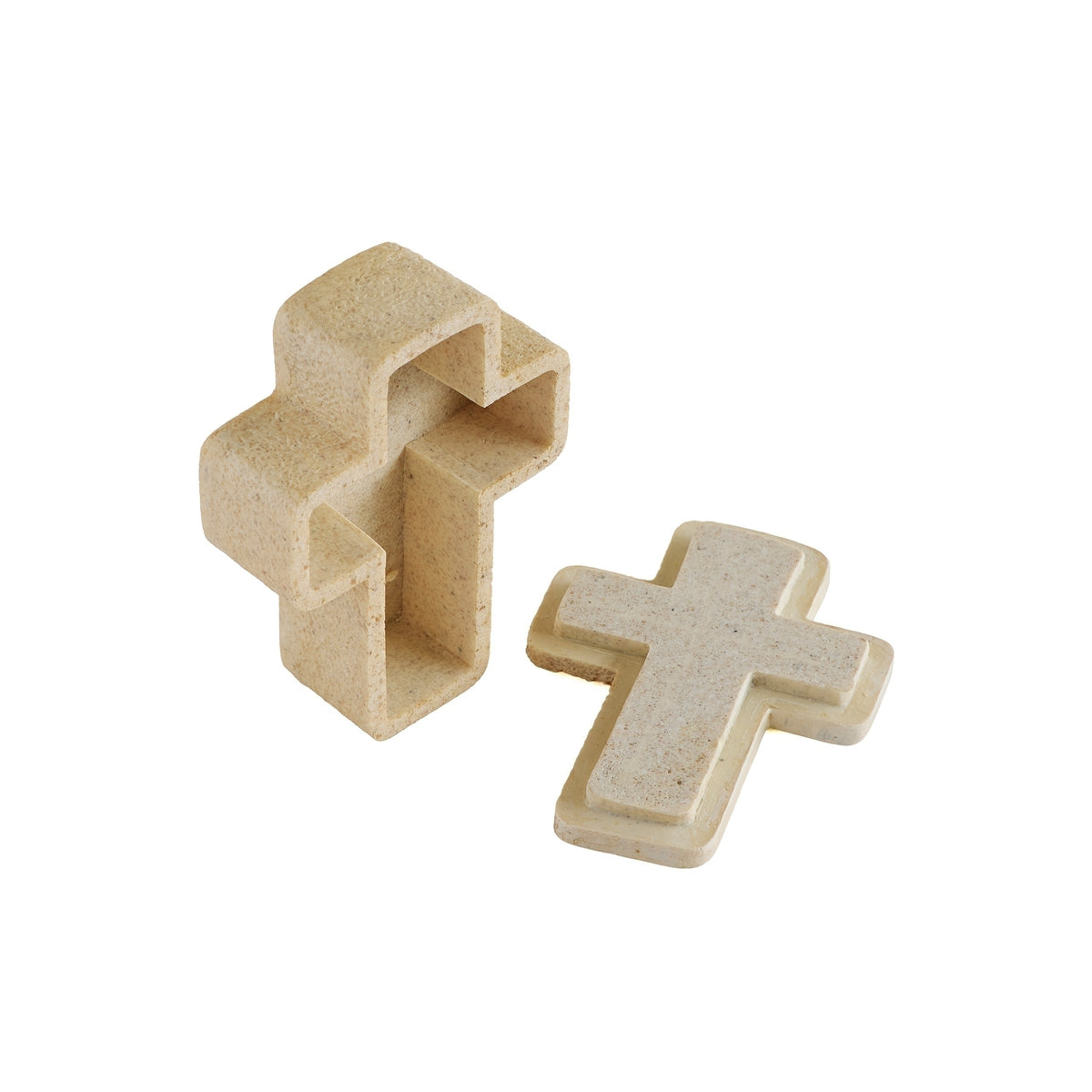 Open Faith keepsake box beside its overturned lid, showing the recessed underside.
