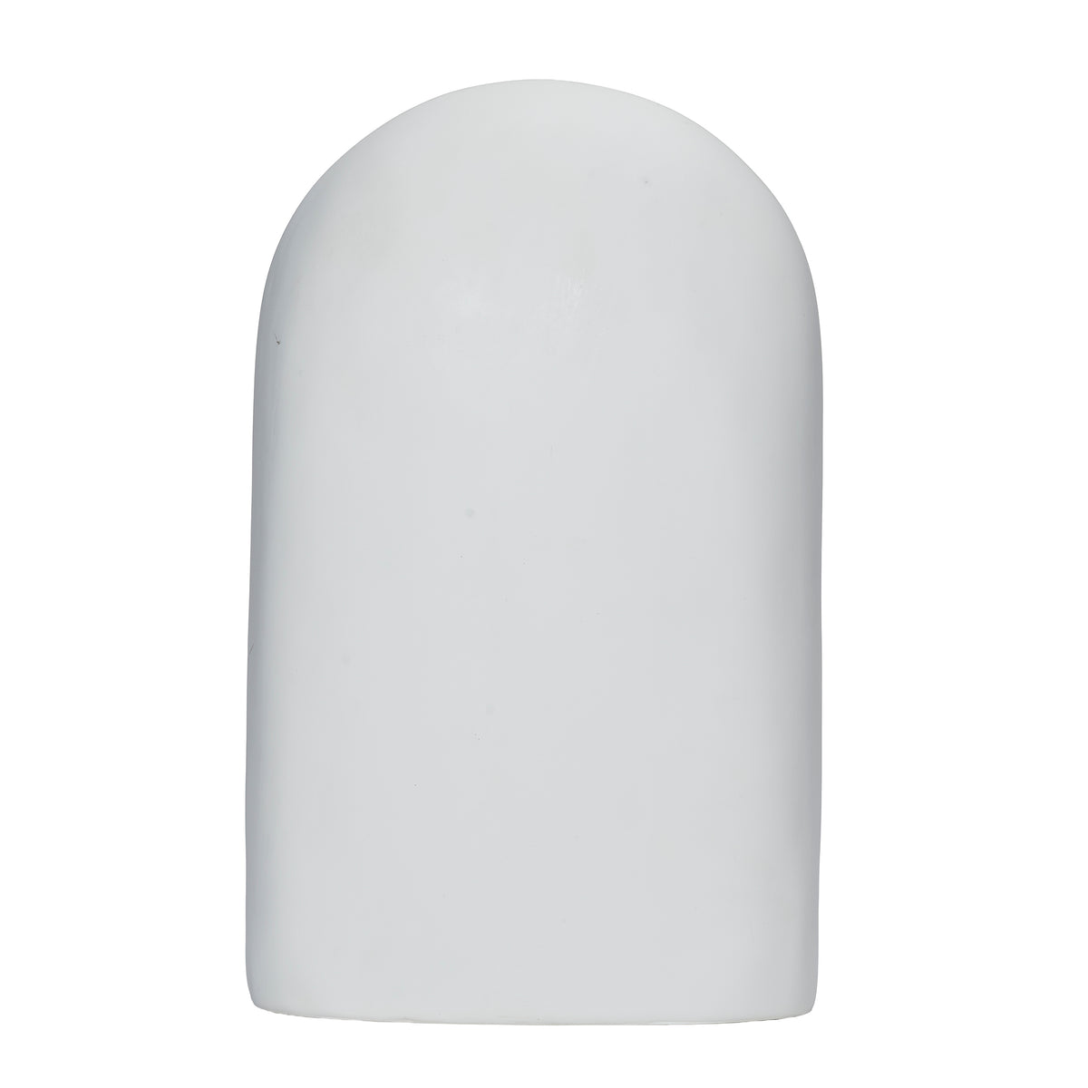 Back view of Mary Weeps at Crucifix showing the plain white arched backing