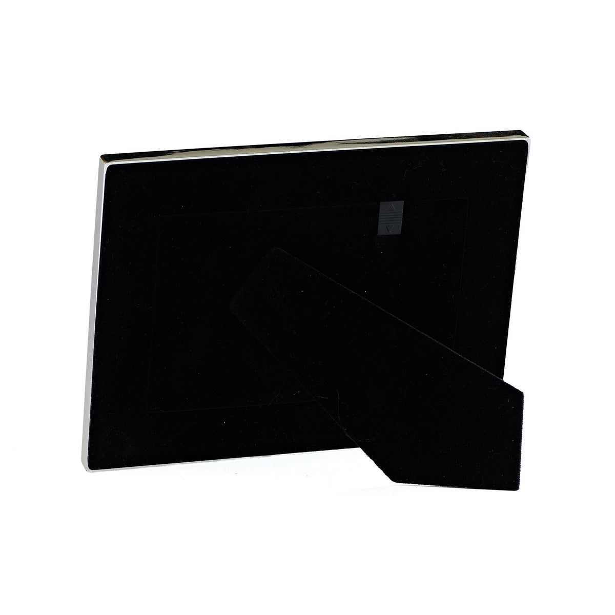 Back angled view of Caroline Collection First Communion Chalice Picture Frame showing the black backing and tabletop stand